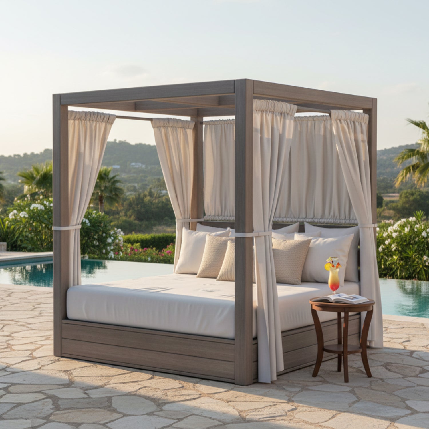 Sunset West Laguna Canvas Natural Resort King Outdoor Daybed