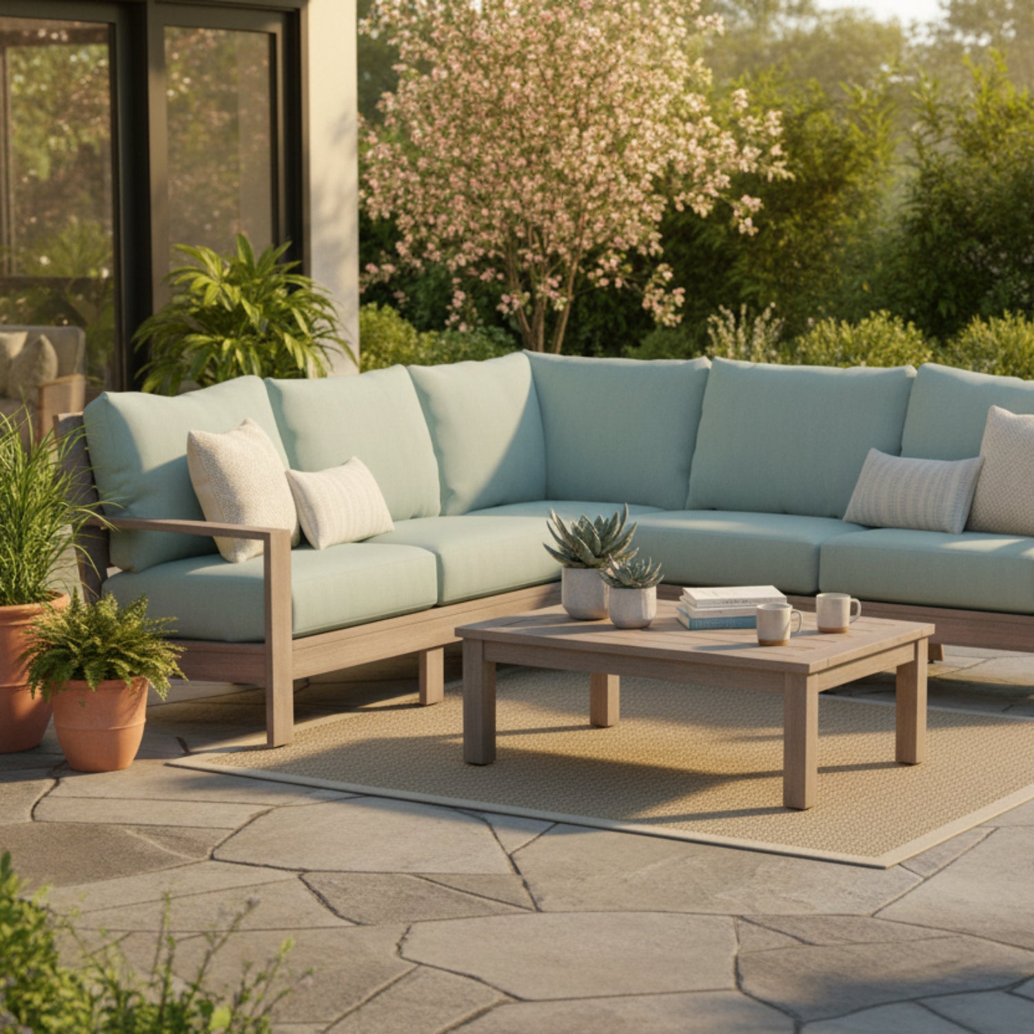 Sunset West Laguna Cast Mist Outdoor Sectional