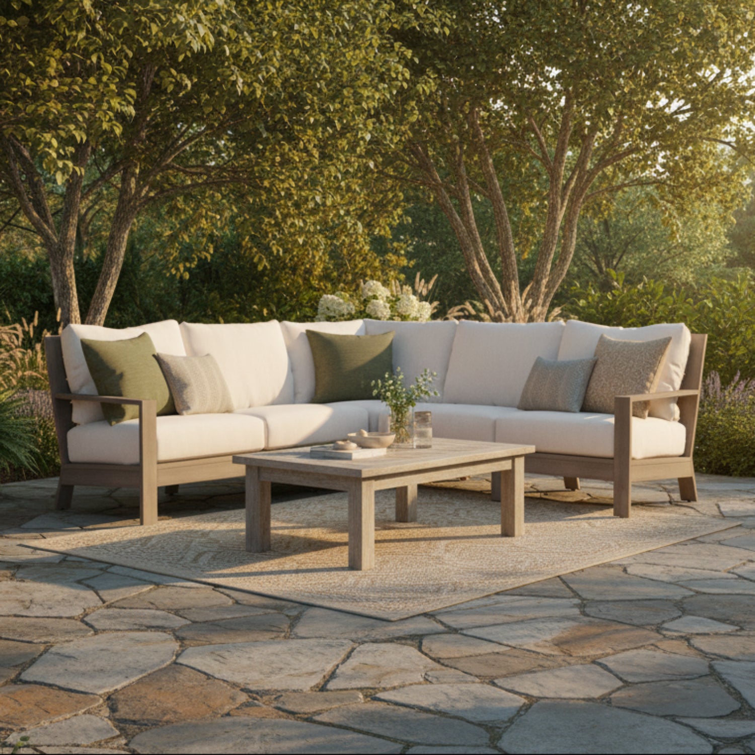 Sunset West Laguna Canvas Natural Outdoor Sectional