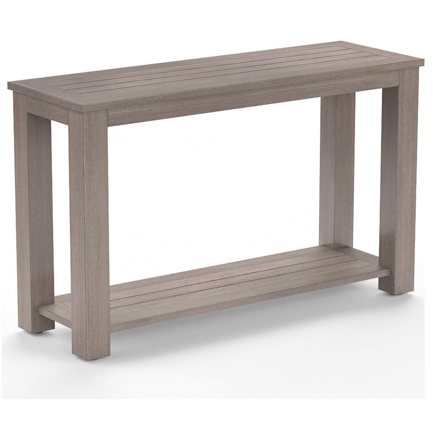 Sunset West Laguna Outdoor Sofa Table, Aluminum Brushed Driftwood Powdercoat, front view