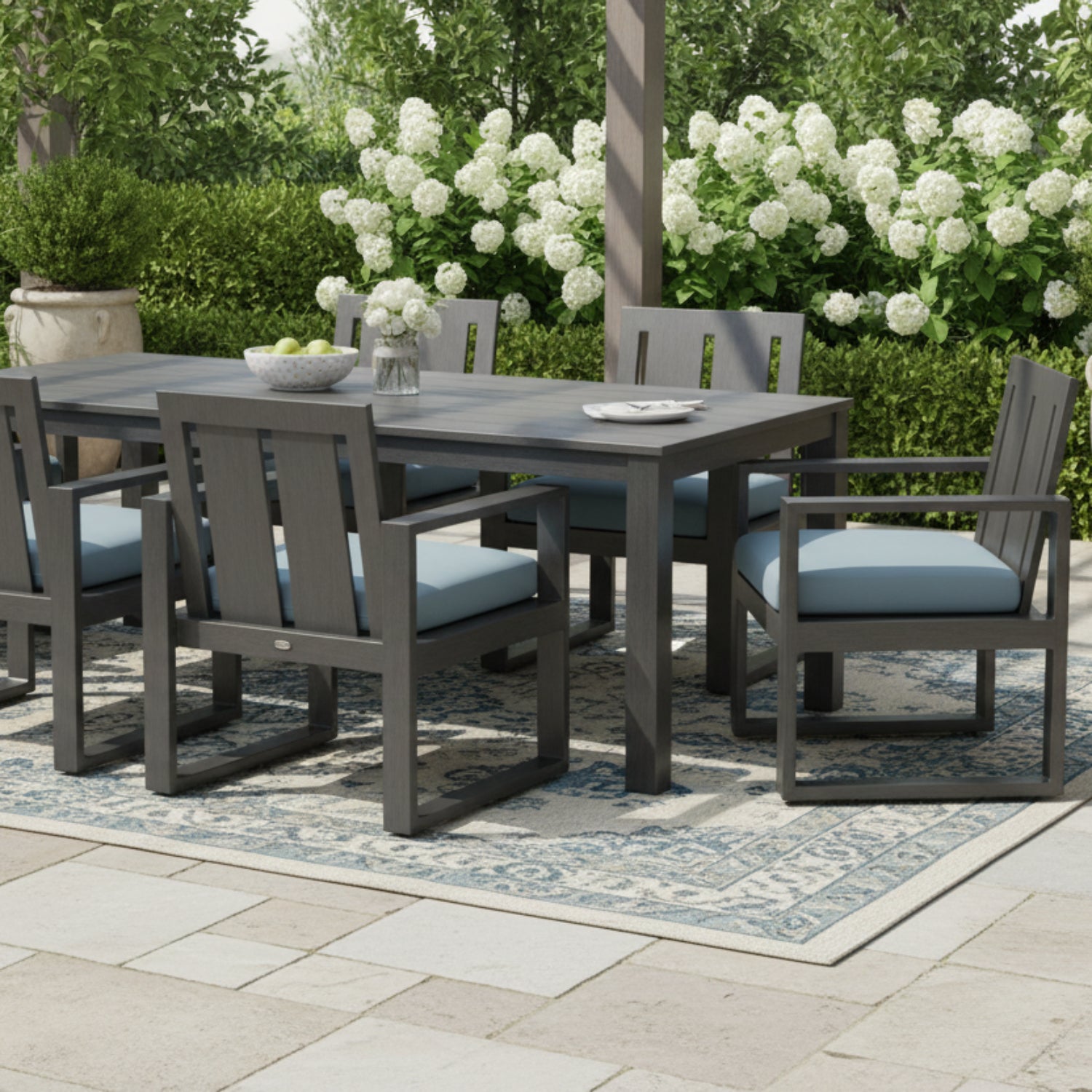 Sunset West Redondo Canvas Skyline Outdoor Dining Chair Set of 2