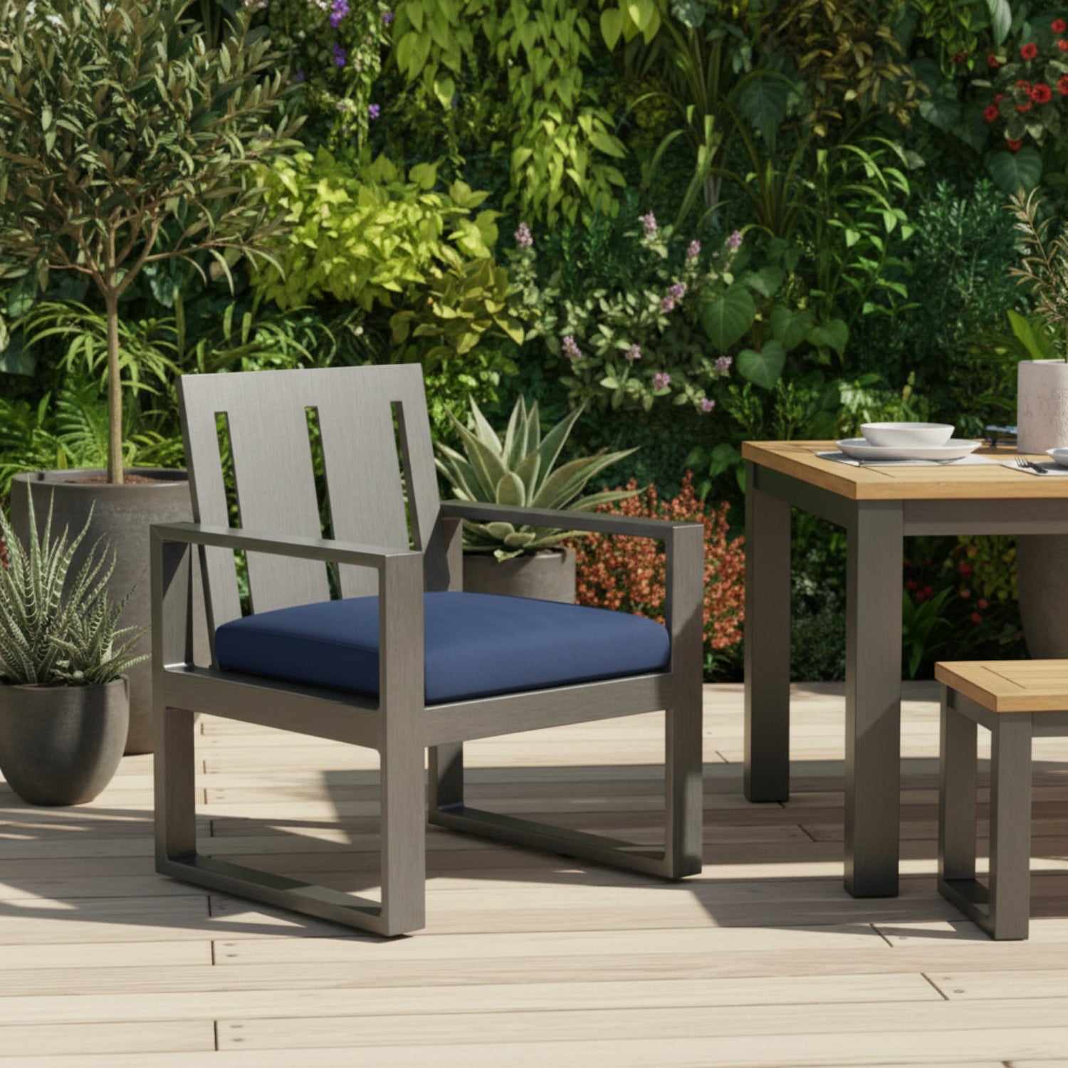 Sunset West Redondo Spectrum Indigo Outdoor Dining Chair Set of 2