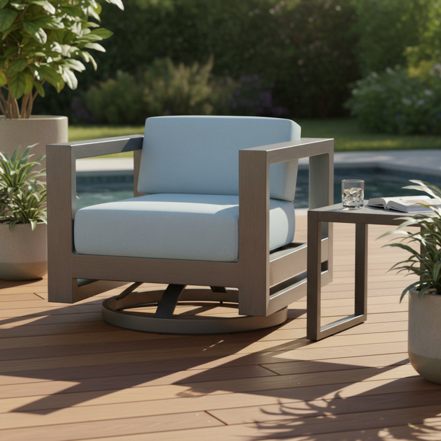 Sunset West Redondo Canvas Skyline Outdoor Swivel Club