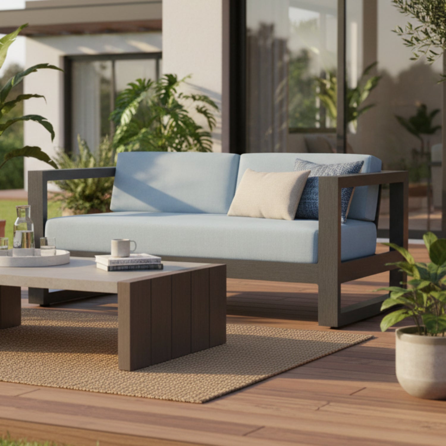 Sunset West Redondo Canvas Skyline Outdoor Loveseat
