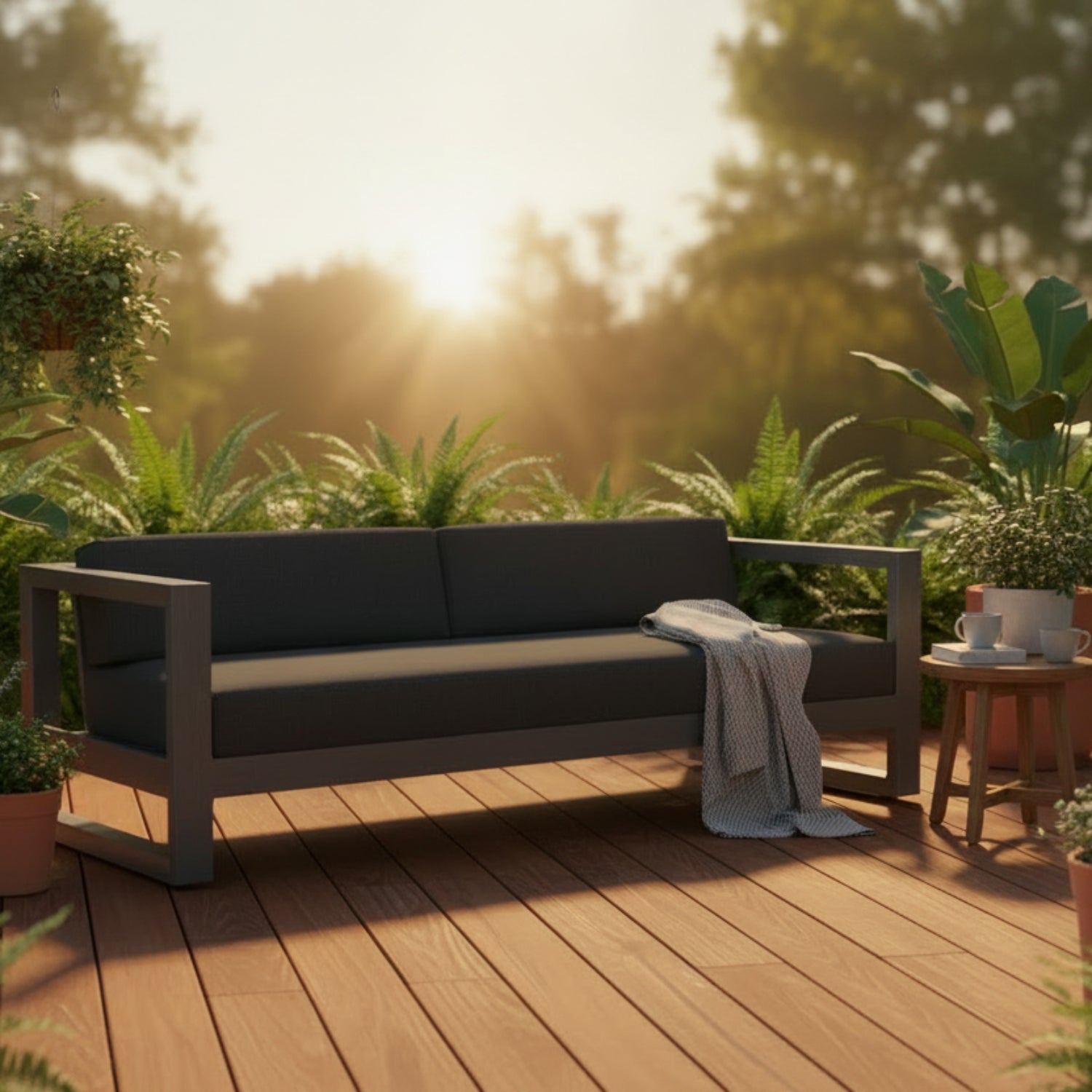 Sunset West Redondo Spectrum Carbon Outdoor Sofa