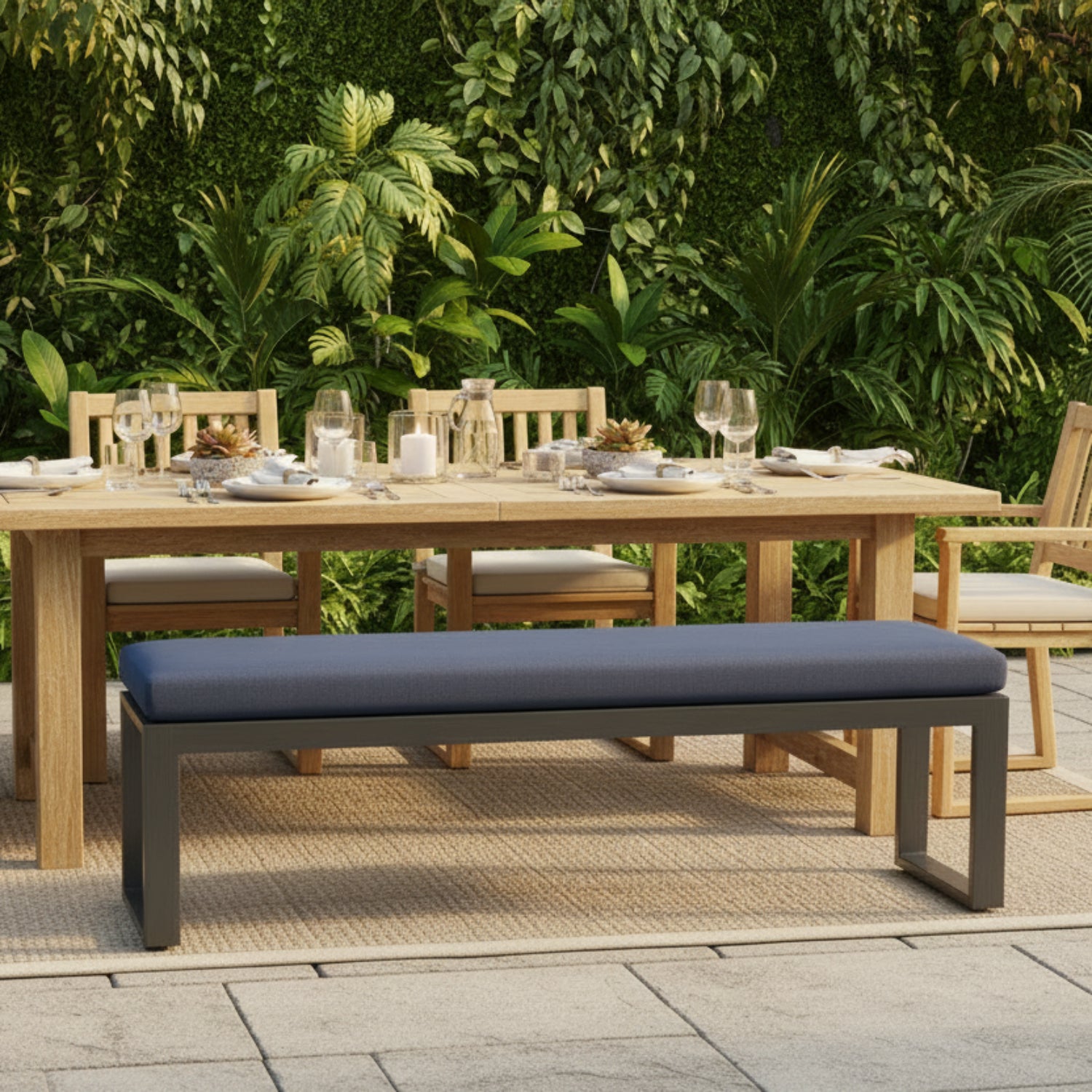 Sunset West Redondo Spectrum Indigo Outdoor Dining Bench
