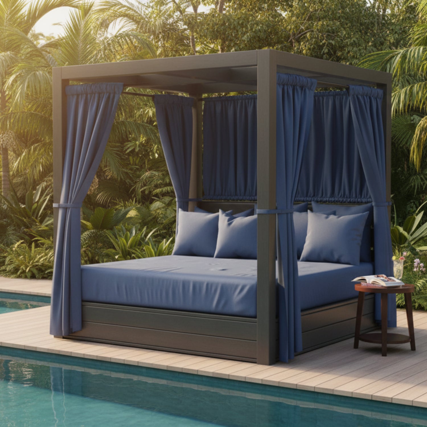 Sunset West Redondo Spectrum Indigo Outdoor Resort King Day Bed