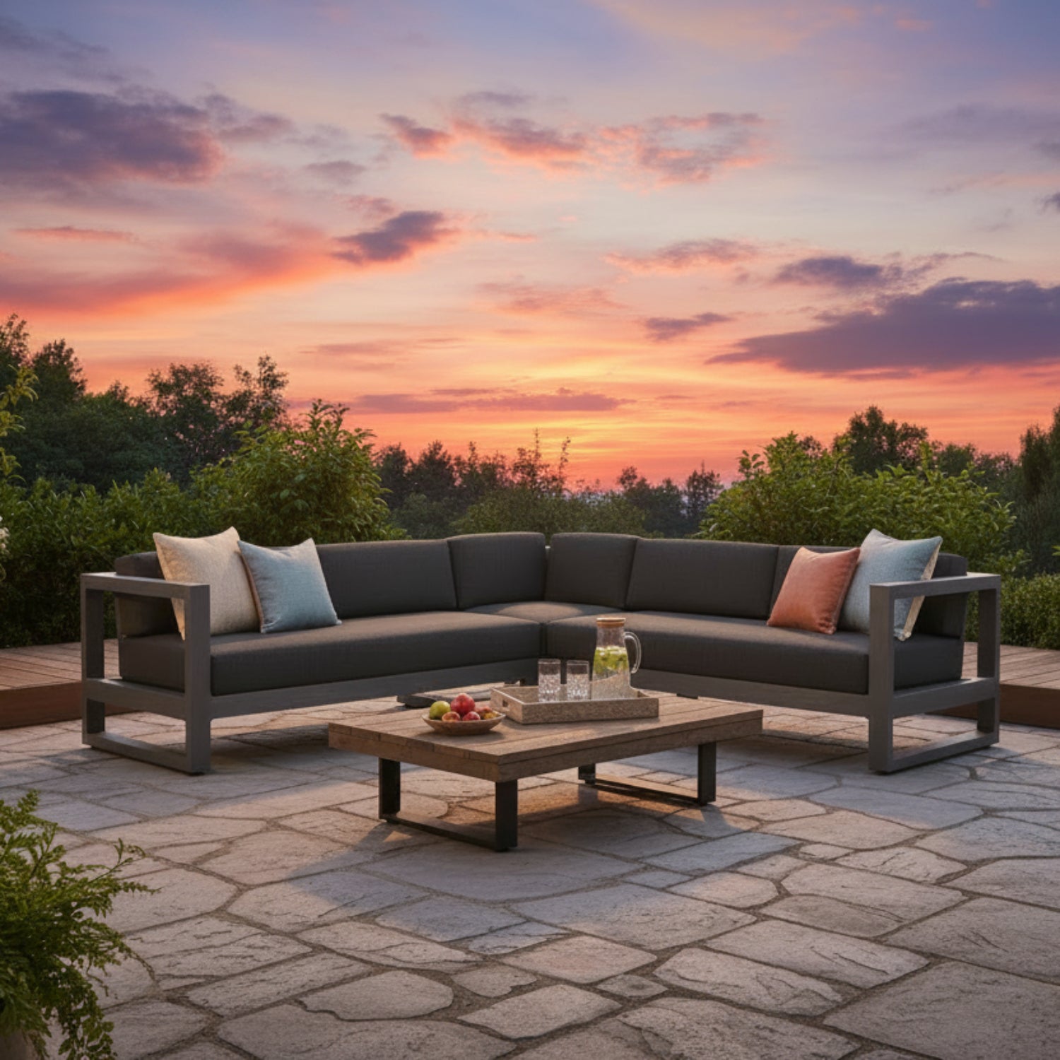 Sunset West Redondo Spectrum Carbon Outdoor Sectional