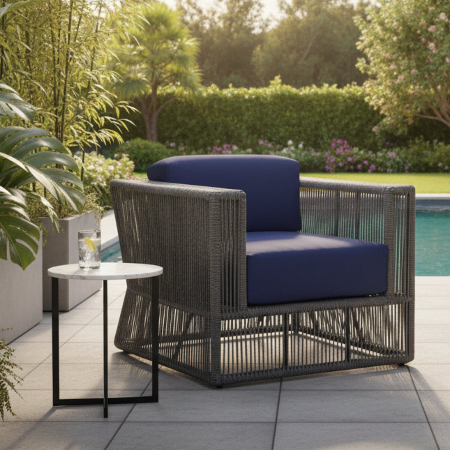 Sunset West Milano Echo Midnight w/Self Welt Outdoor Club Chair