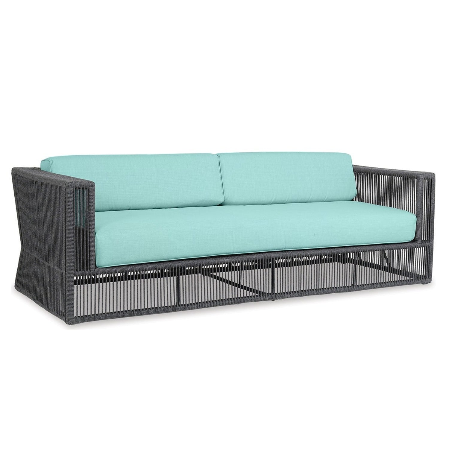 Sunset West Milano Dupione Celeste w/Self Welt Outdoor Sofa