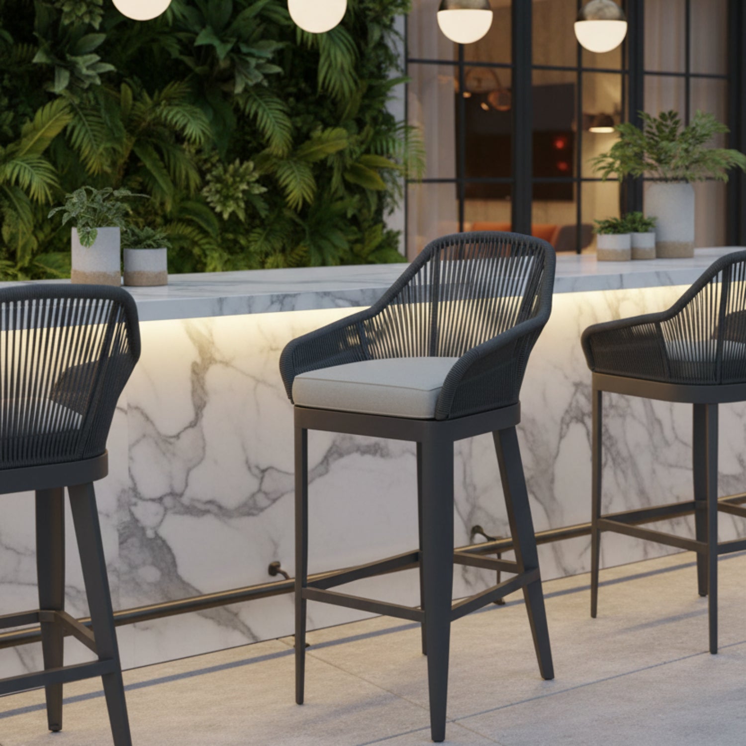 Sunset West Milano Echo Ash w/Self Welt Outdoor Barstool