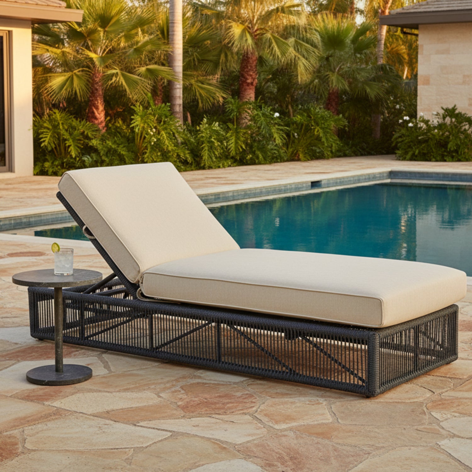 Sunset West Milano Echo Ash w/Self Welt Outdoor Adjustable Chaise