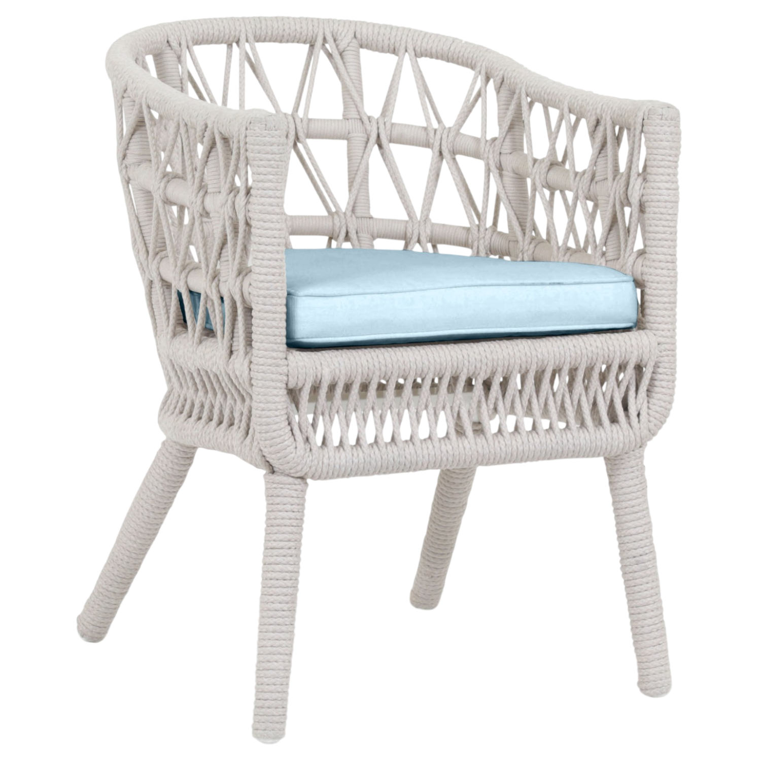 Sunset West Dana Rope Canvas Skyline w/Self Welt Outdoor Dining Chair