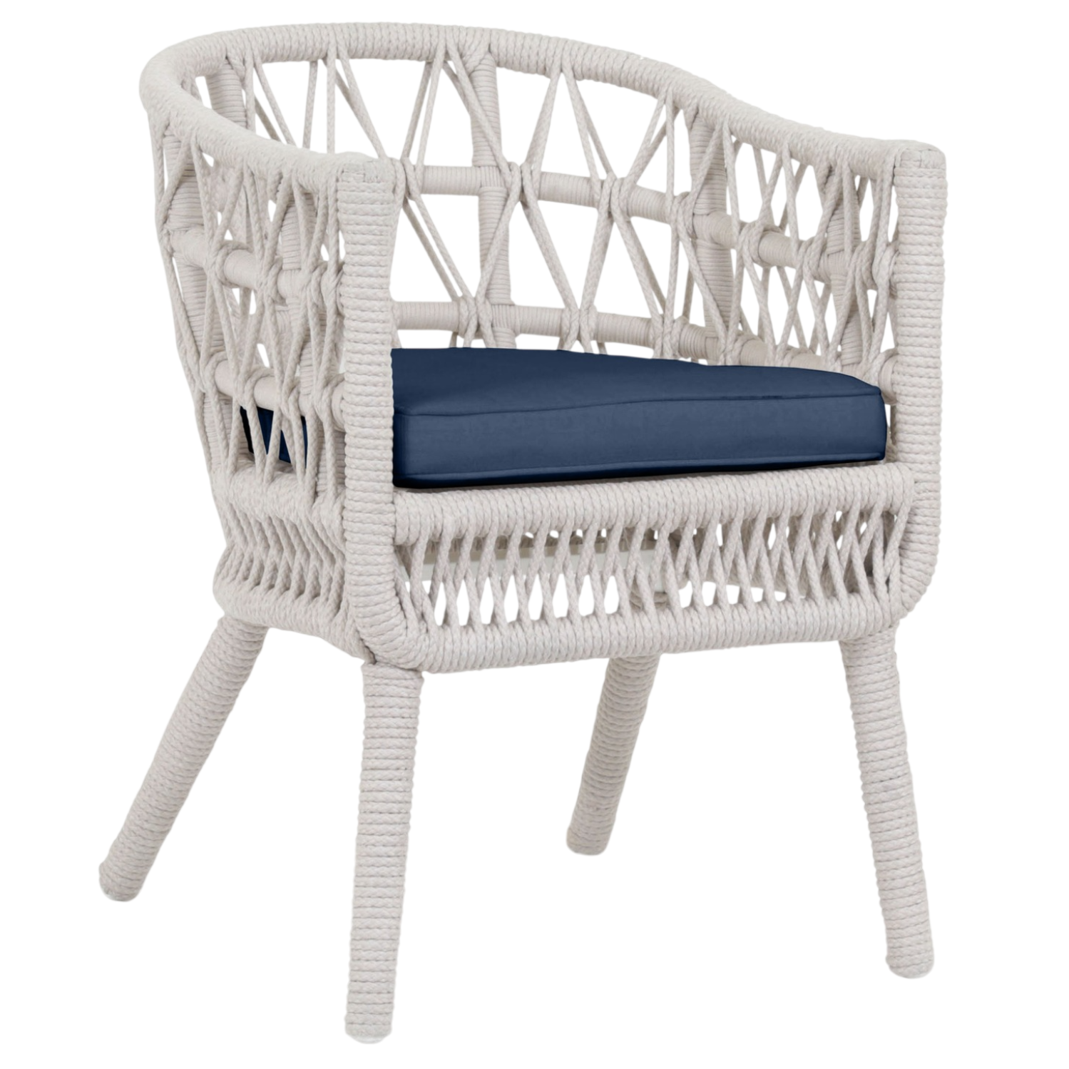 Sunset West Dana Rope Spectrum Indigo w/Self Welt Outdoor Dining Chair