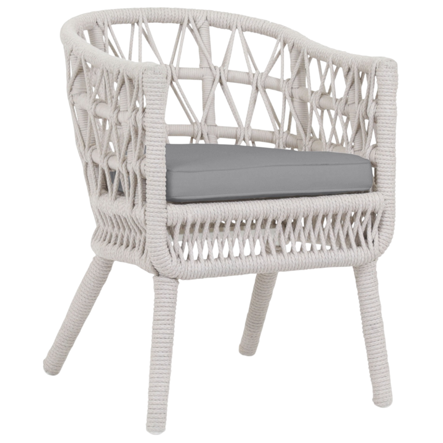 Sunset West Dana Rope Canvas Granite w/Self Welt Outdoor Dining Chair