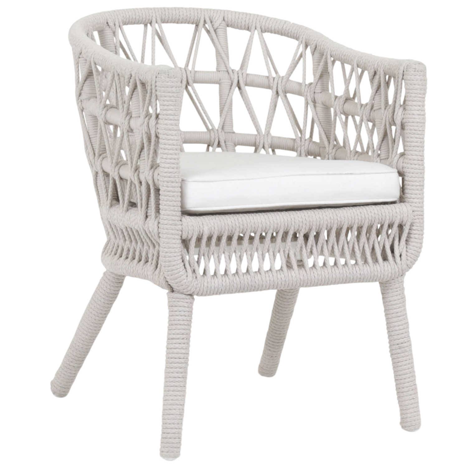 Sunset West Dana Rope Linen Canvas w/Self Welt Outdoor Dining Chair