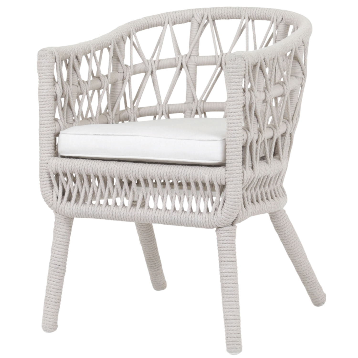 Sunset West Dana Rope Linen Canvas w/Self Welt Outdoor Dining Chair