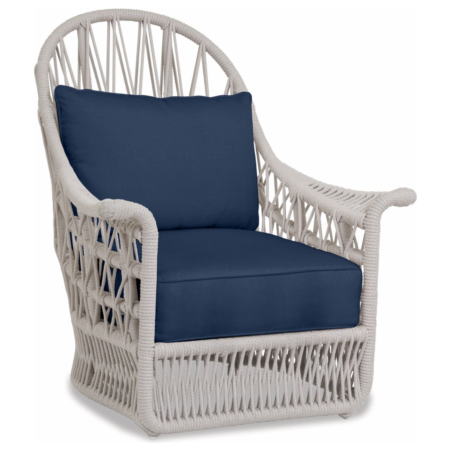 Sunset West Dana Rope Spectrum Indigo w/Self Welt Wing Outdoor Chair