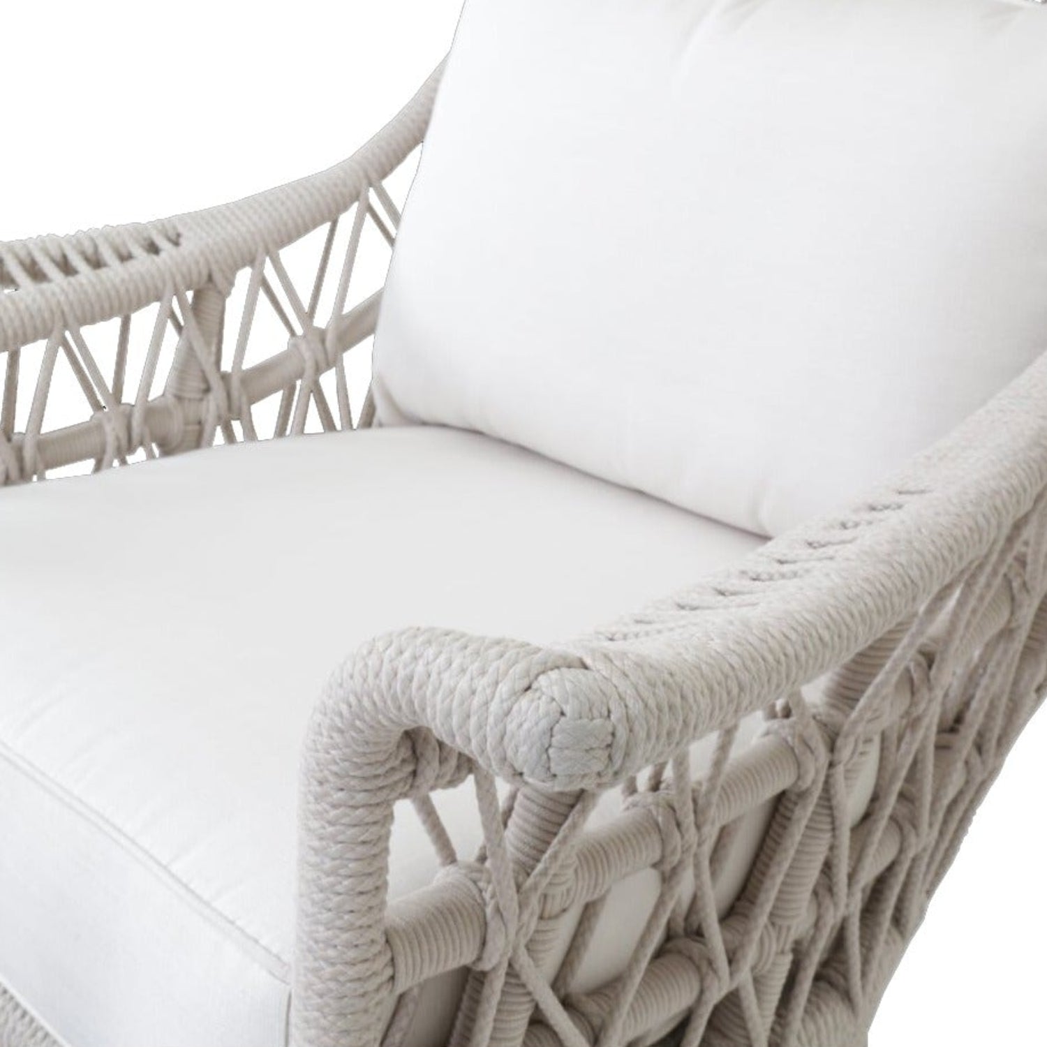 Sunset West Dana Rope Linen Canvas w/Self Welt Wing Outdoor Chair