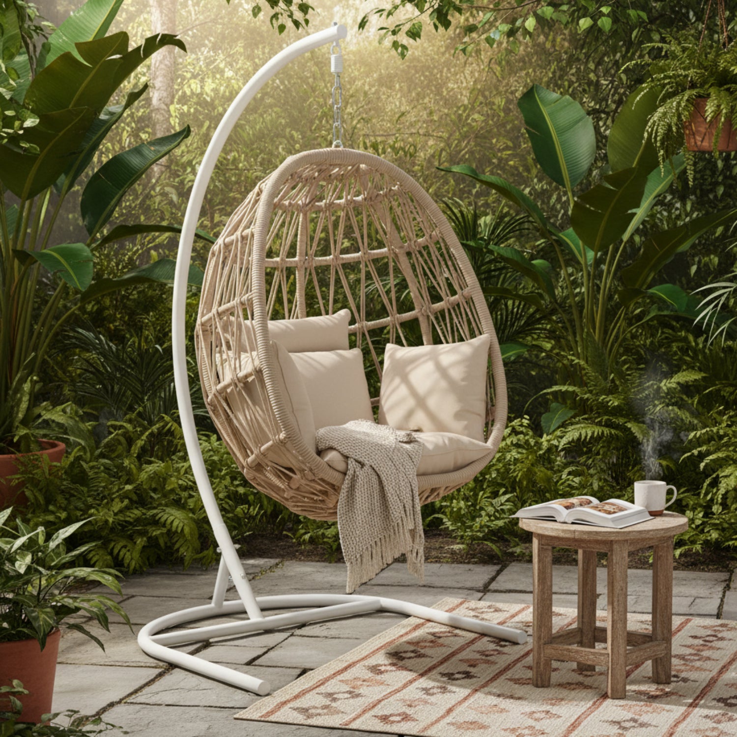 Sunset West Dana Rope Linen Canvas w/Self Welt Outdoor Club Chair