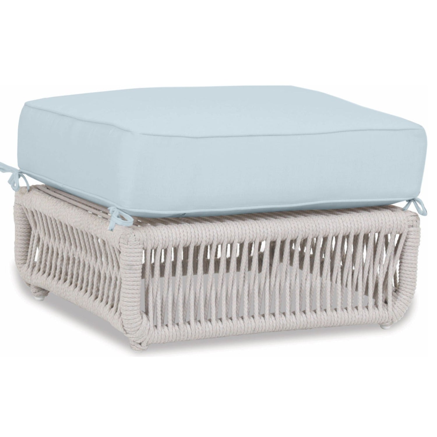 Sunset West Dana Rope Canvas Skyline w/Self Welt Outdoor Ottoman