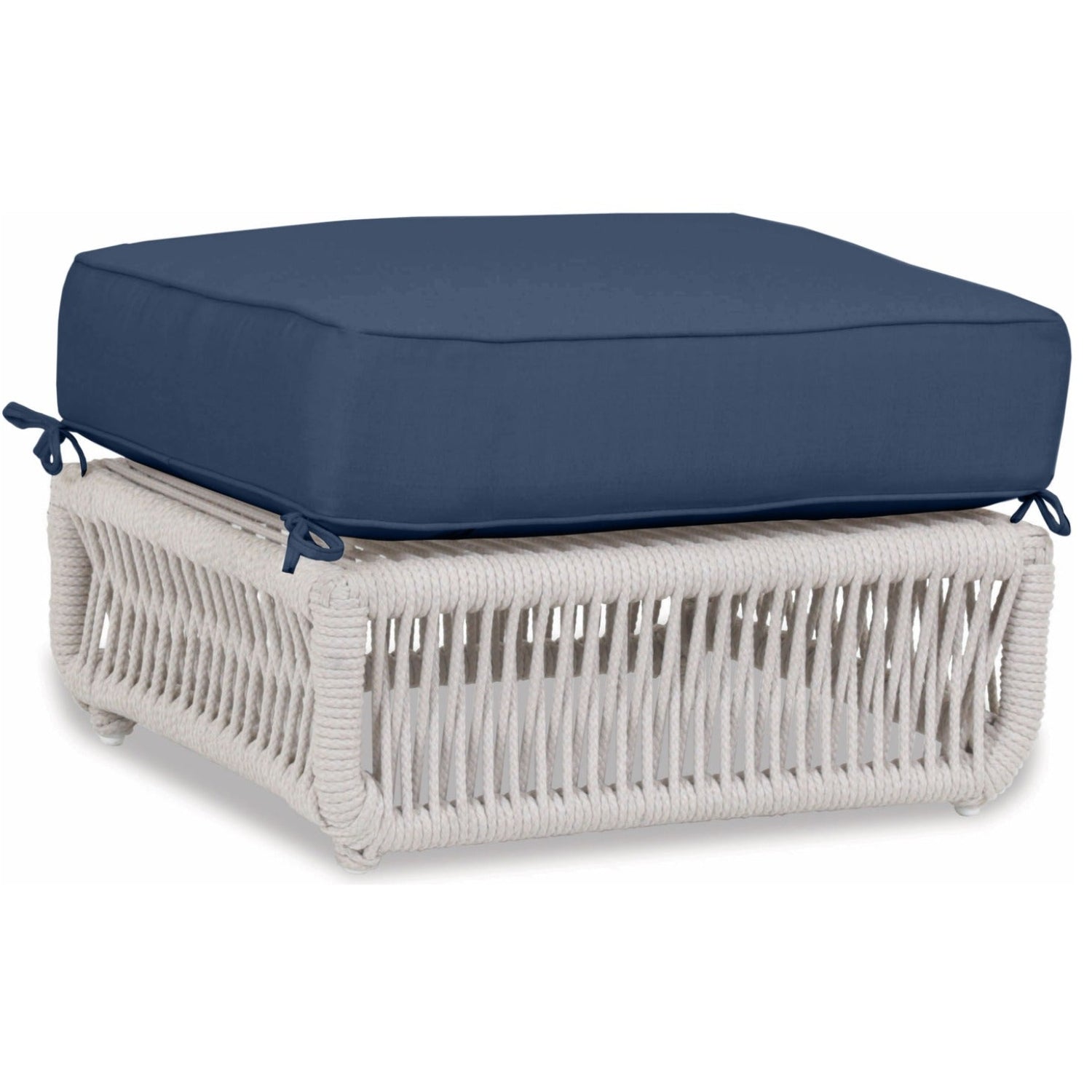 Sunset West Dana Rope Spectrum Indigo w/Self Welt Outdoor Ottoman
