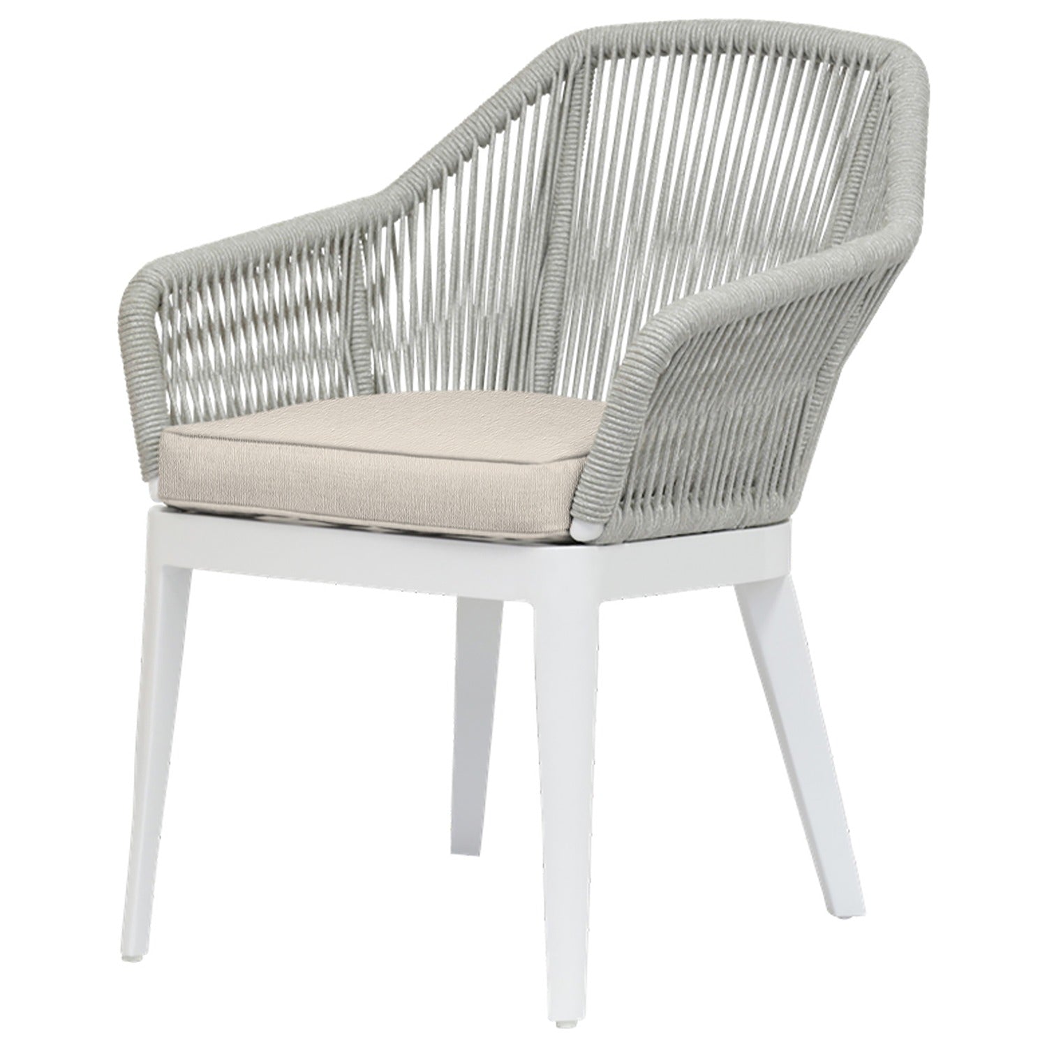 Sunset West Miami Echo Ash w/Self Welt Outdoor Dining Chair Set of 2