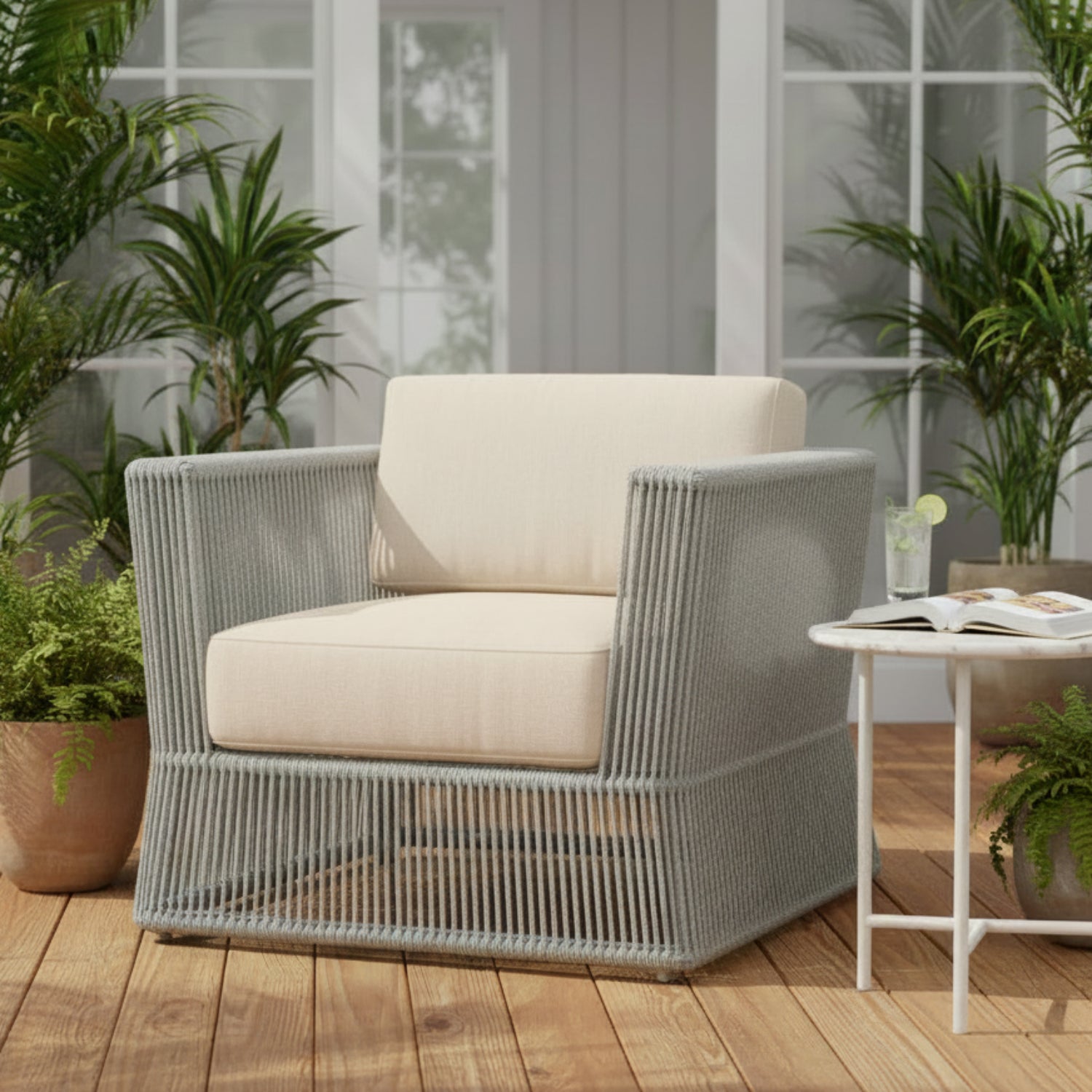 Sunset West Miami Echo Ash w/Self Welt Outdoor Club Chair
