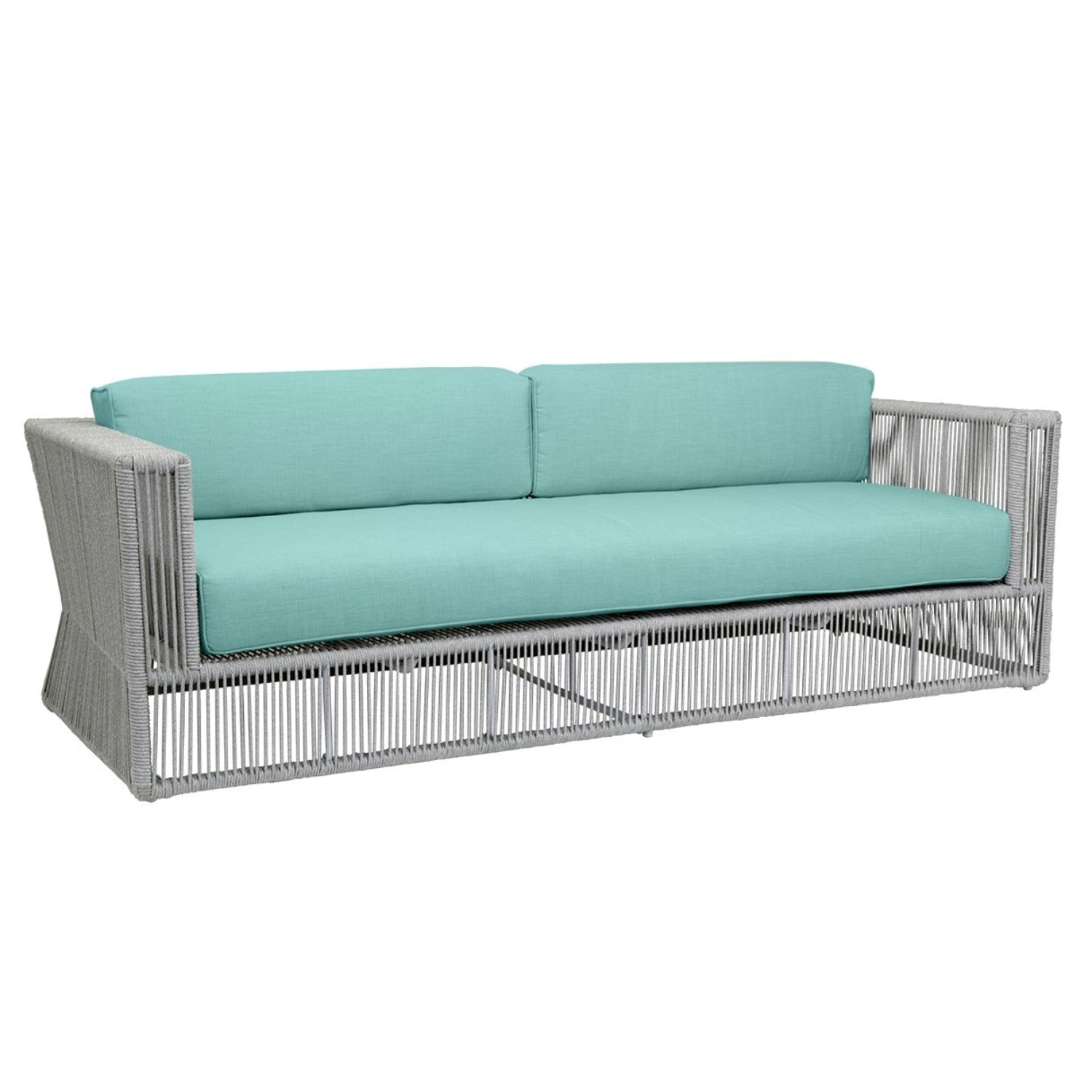 Sunset West Miami Dupione Celeste w/Self Welt Outdoor Sofa