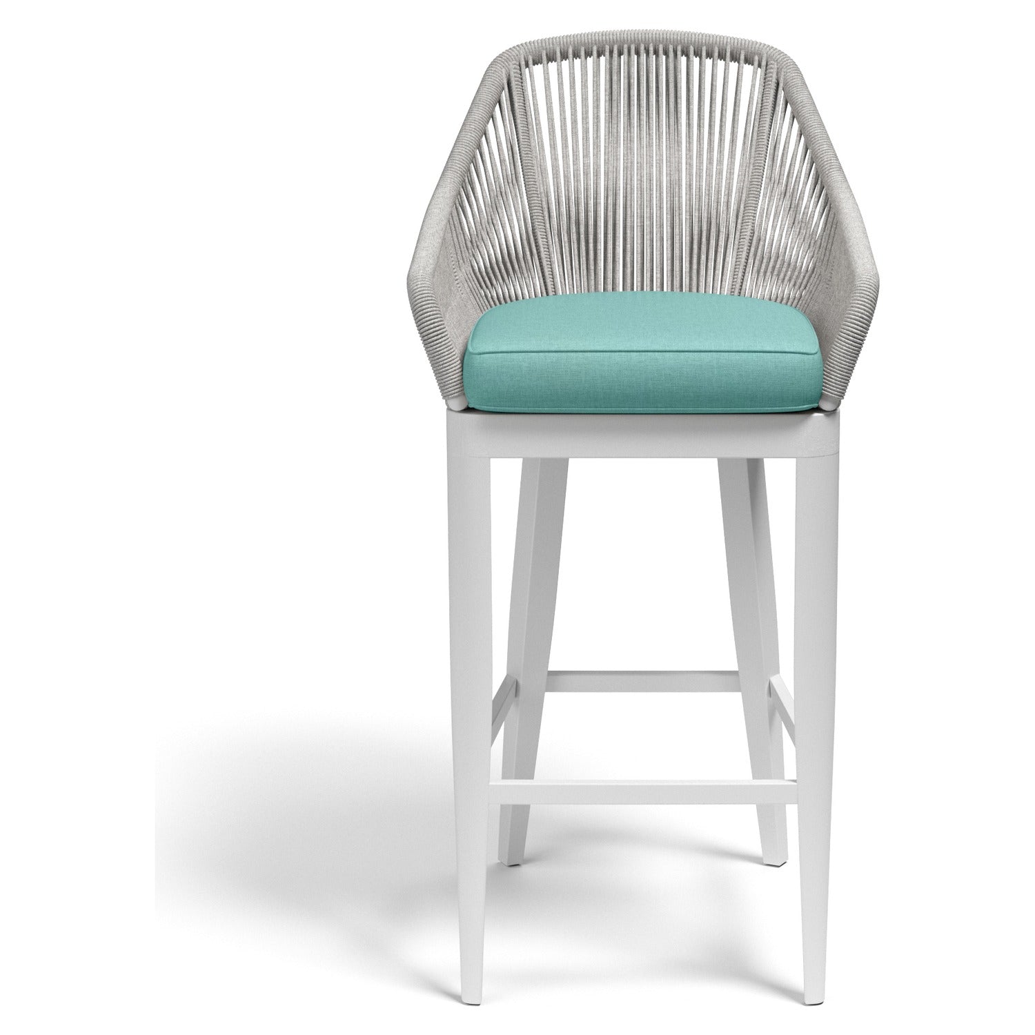 Sunset West Miami Dupione Celeste w/Self Welt Outdoor Barstool Set of 2