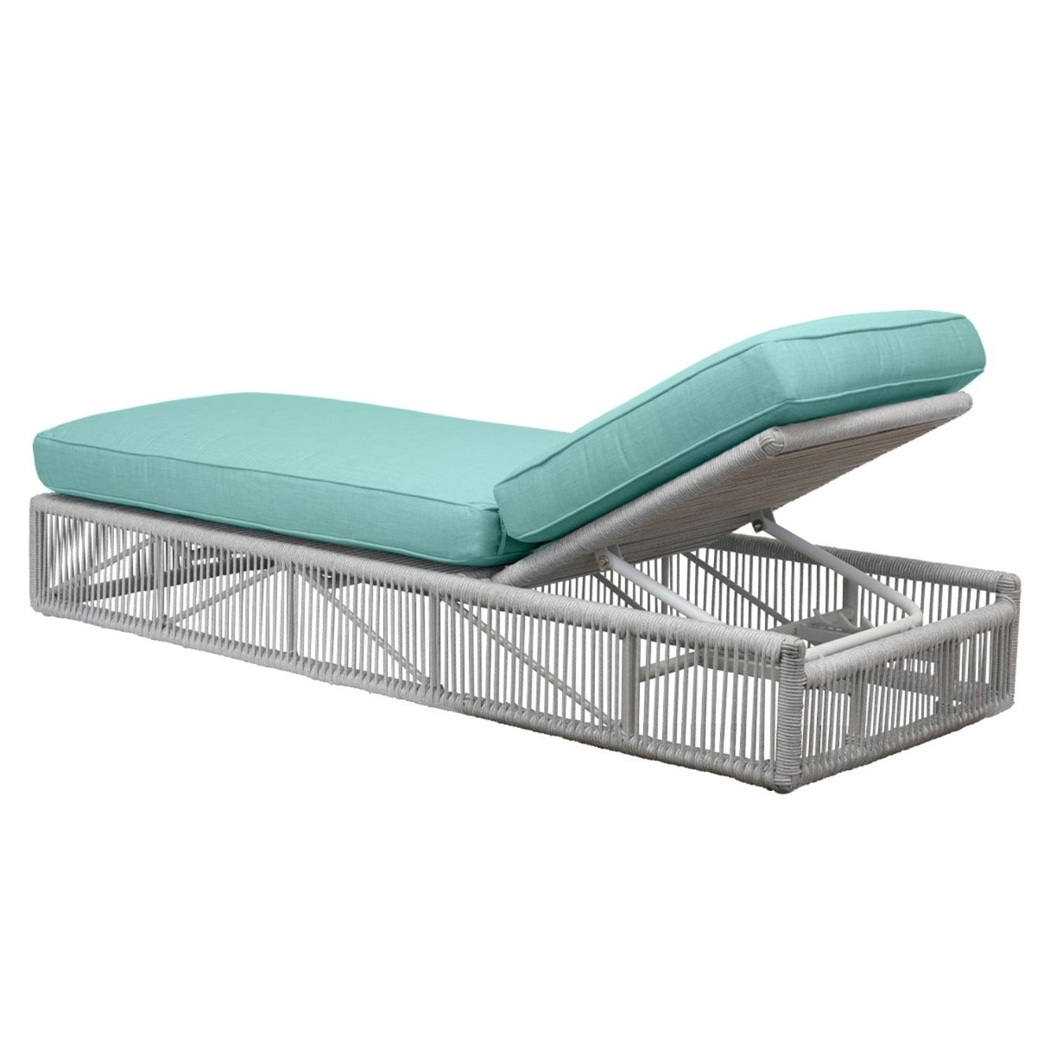 Sunset West Miami Dupione Celeste w/Self Welt Outdoor Adjustable Chaise
