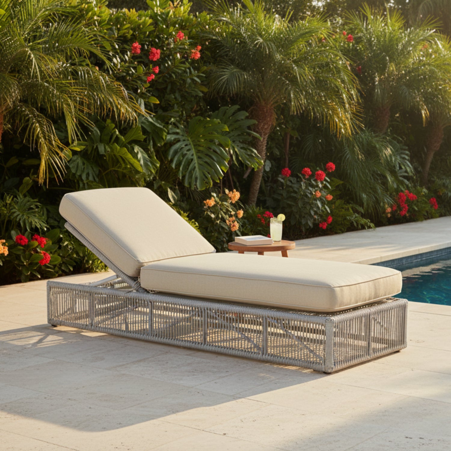 Sunset West Miami Echo Ash w/Self Welt Outdoor Adjustable Chaise