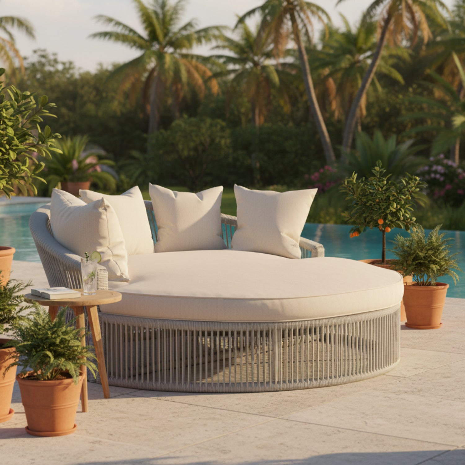 Sunset West Miami Echo Ash w/Self Welt Outdoor Daybed