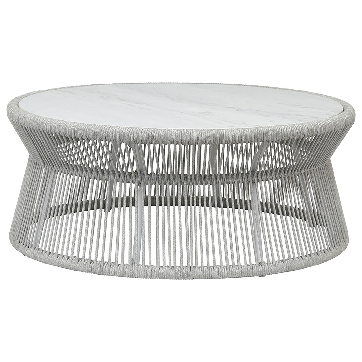 Sunset West Miami Honed Cararra Marble Top Outdoor Coffee Table