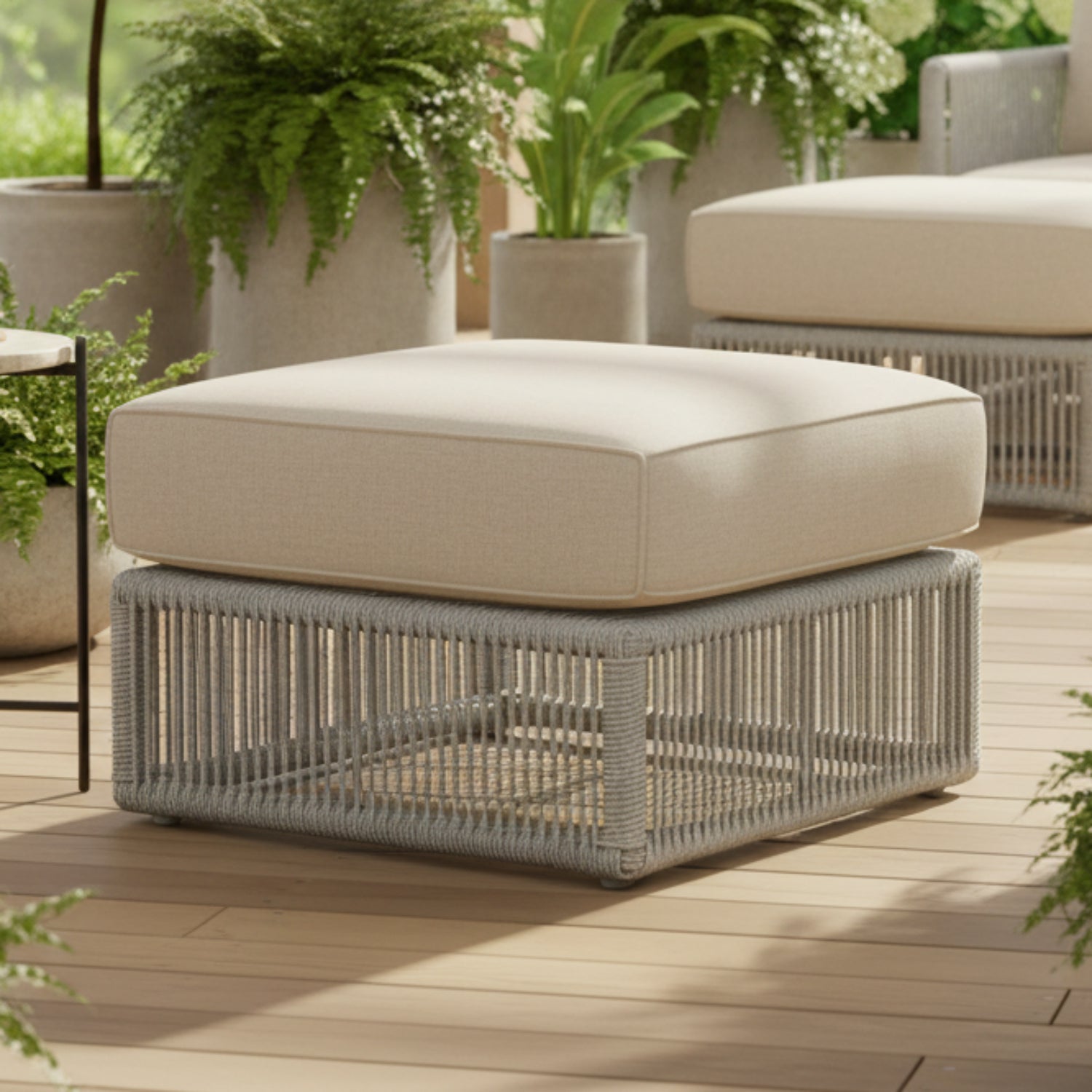 Sunset West Miami Echo Ash w/Self Welt Outdoor Ottoman