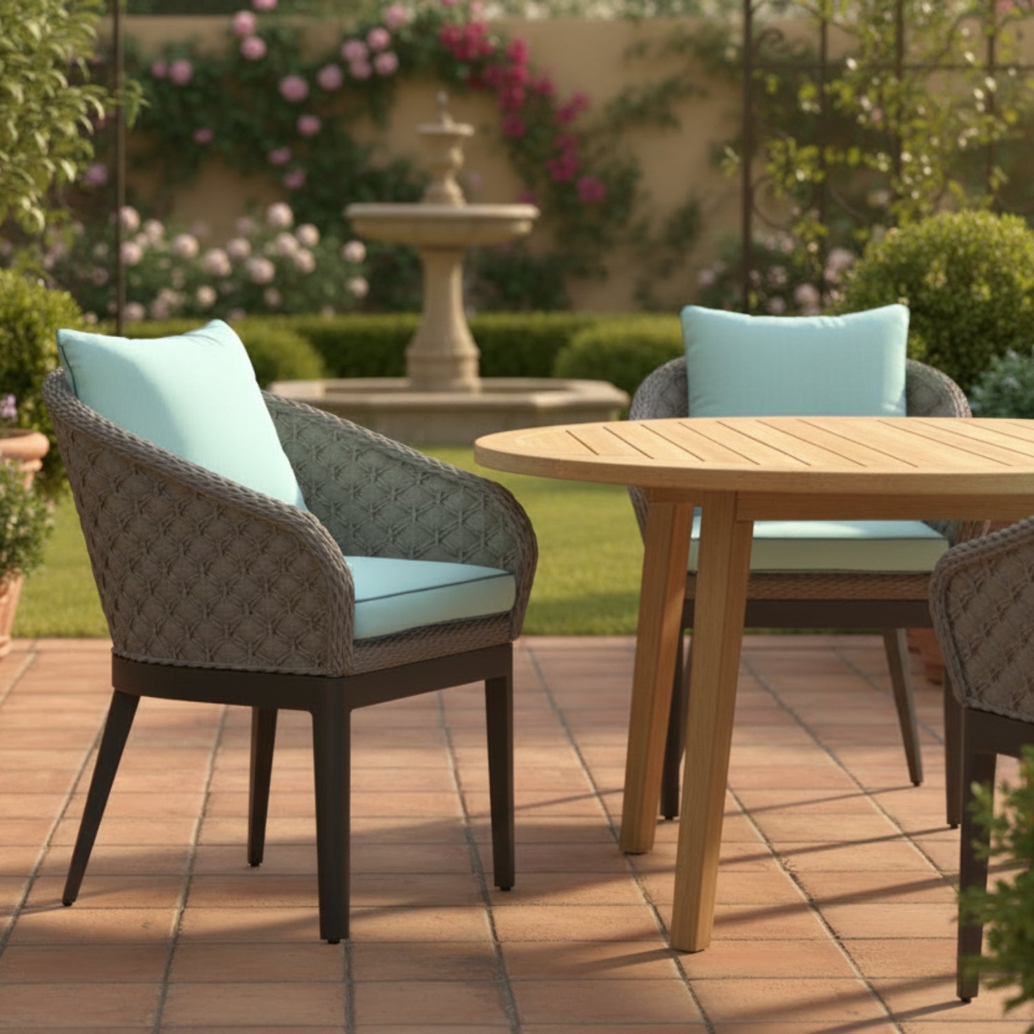 Sunset West Marbella Dupione Celeste Outdoor Dining Chair