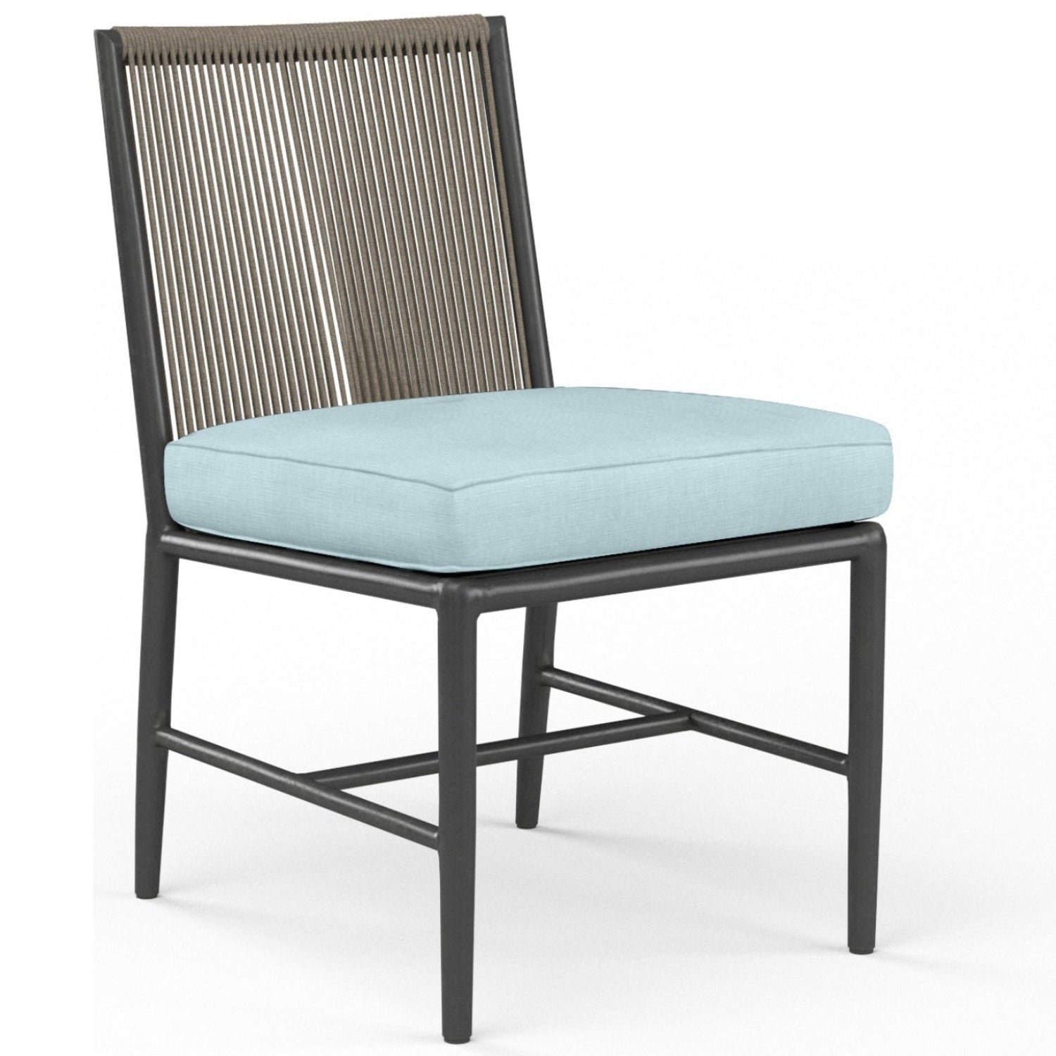 Sunset West Pietra Dupione Celeste Outdoor Armless Dining Chair Set of 2