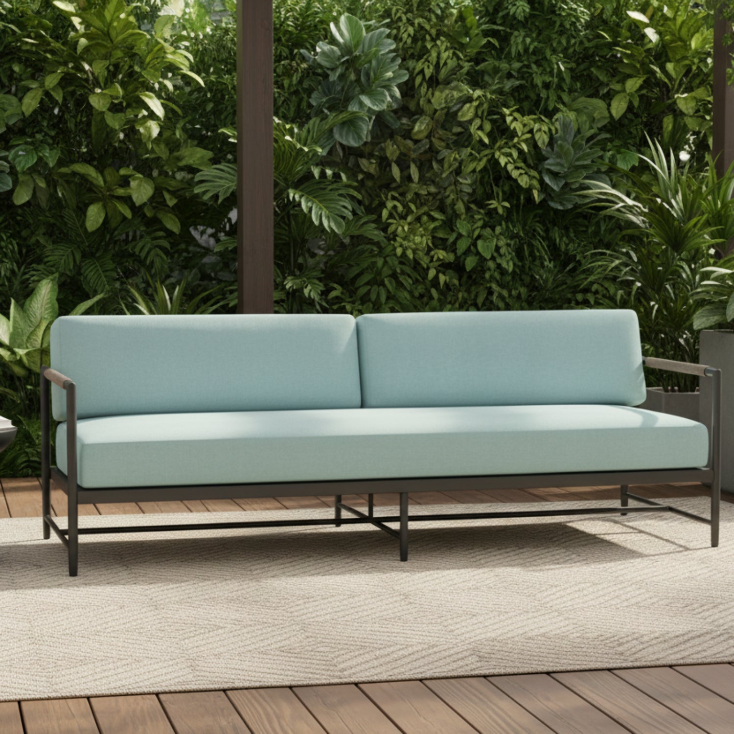 Sunset West Pietra Dupione Celeste Outdoor Sofa