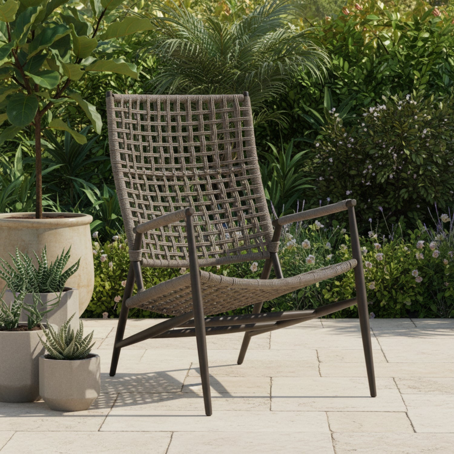 Sunset West Grigio Highback Outdoor Chair