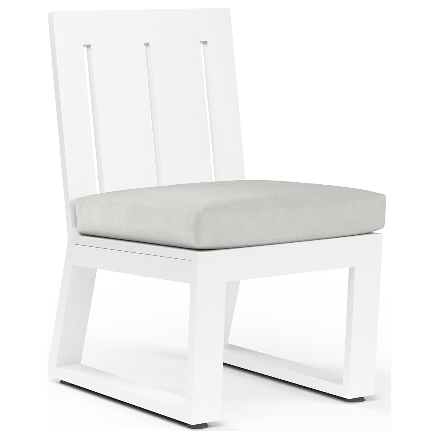 Sunset West Newport Cast Silver Outdoor Armless Dining Chair Set of 2