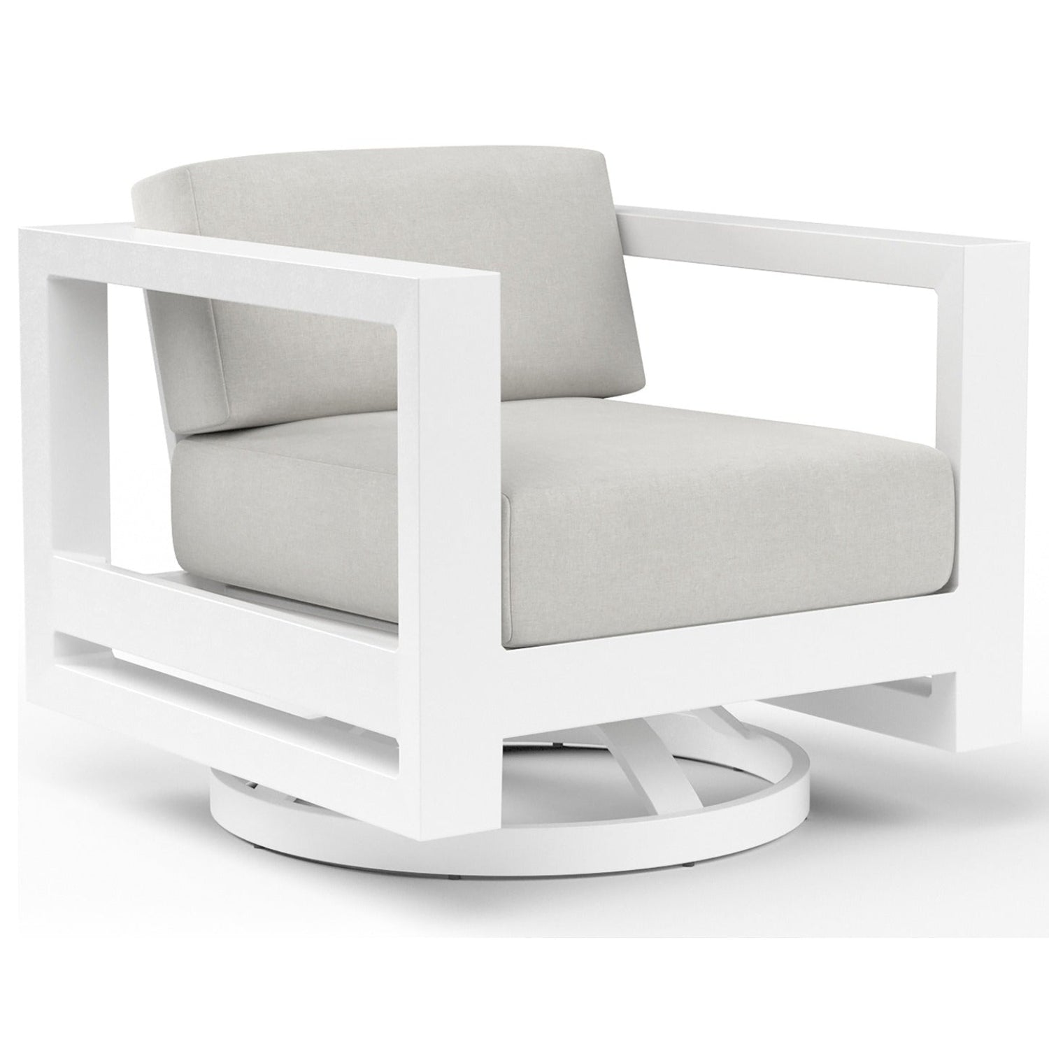 Sunset West Newport Cast Silver Outdoor Swivel Club Chair