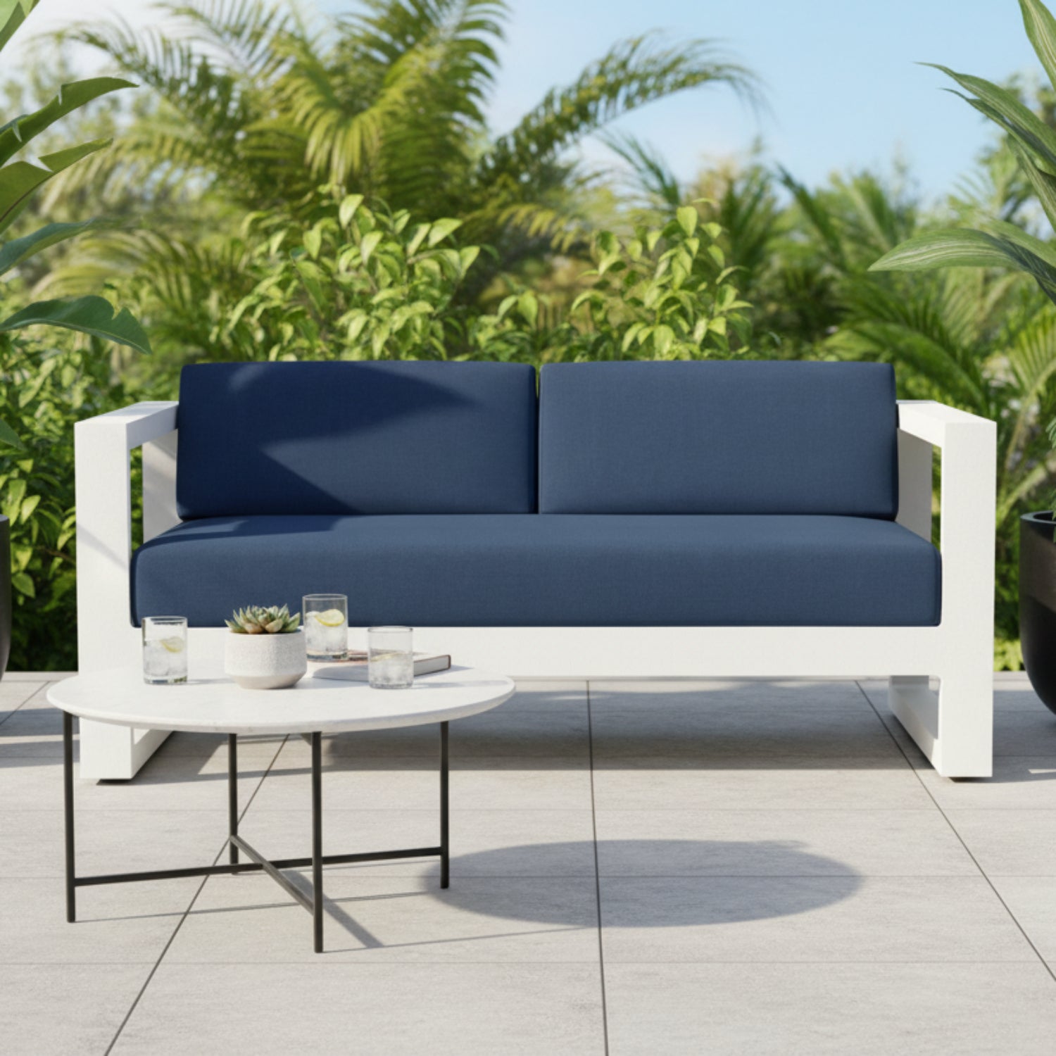 Sunset West Newport Spectrum Indigo Outdoor Loveseat