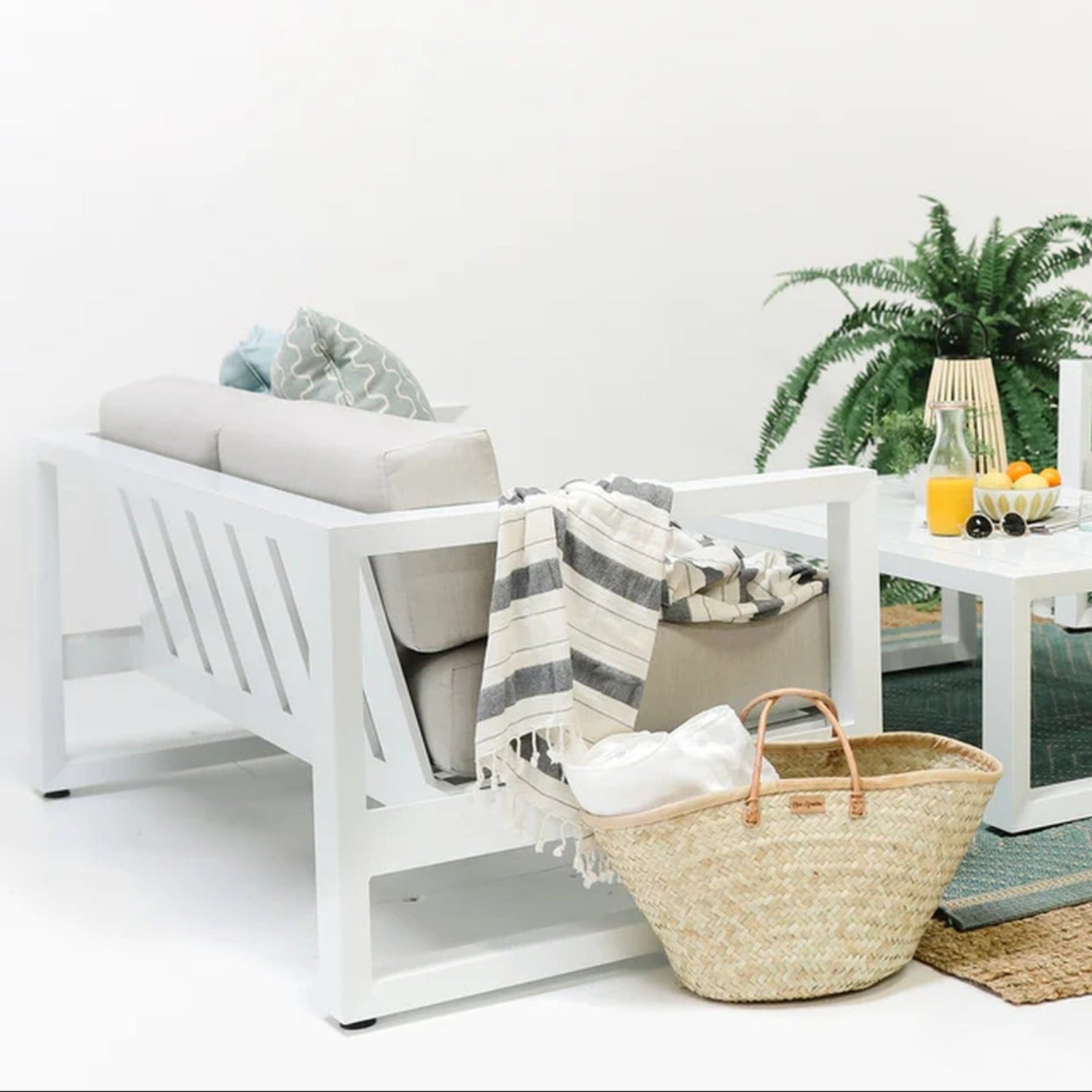 Sunset West Newport Cast Silver Outdoor Loveseat