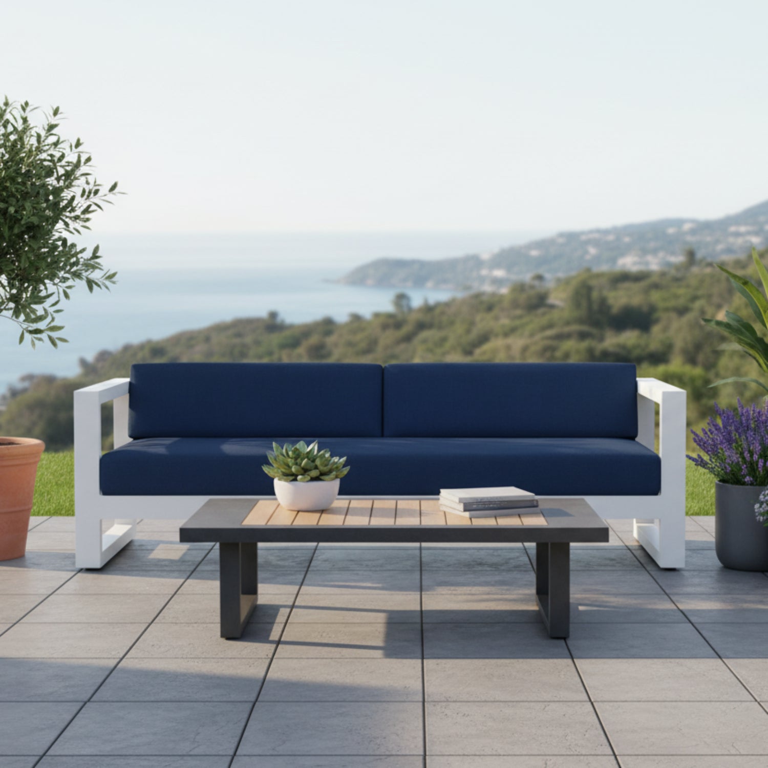Sunset West Newport Spectrum Indigo Outdoor Sofa