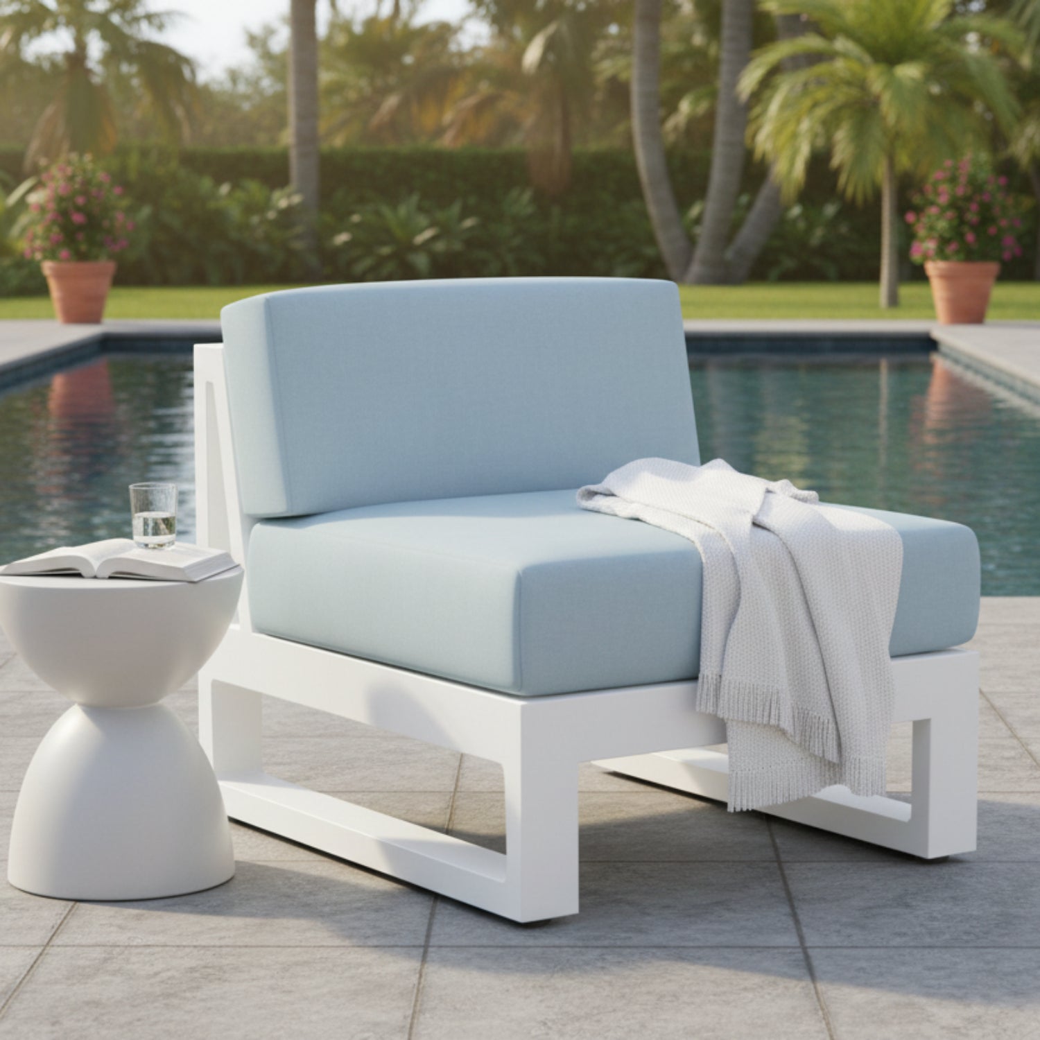Sunset West Newport Canvas Skyline Outdoor Armless Club Chair