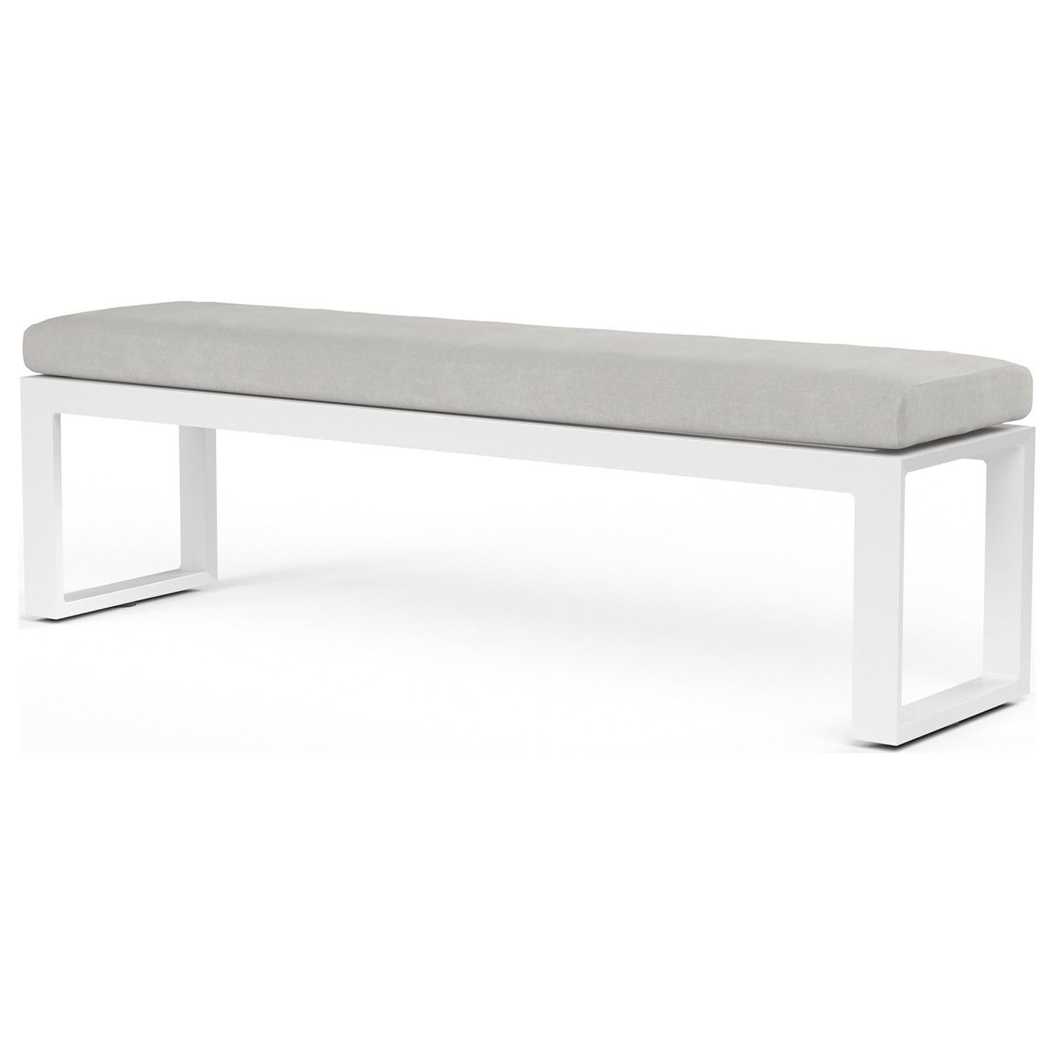 Sunset West Newport Cast Silver Outdoor Dining Bench