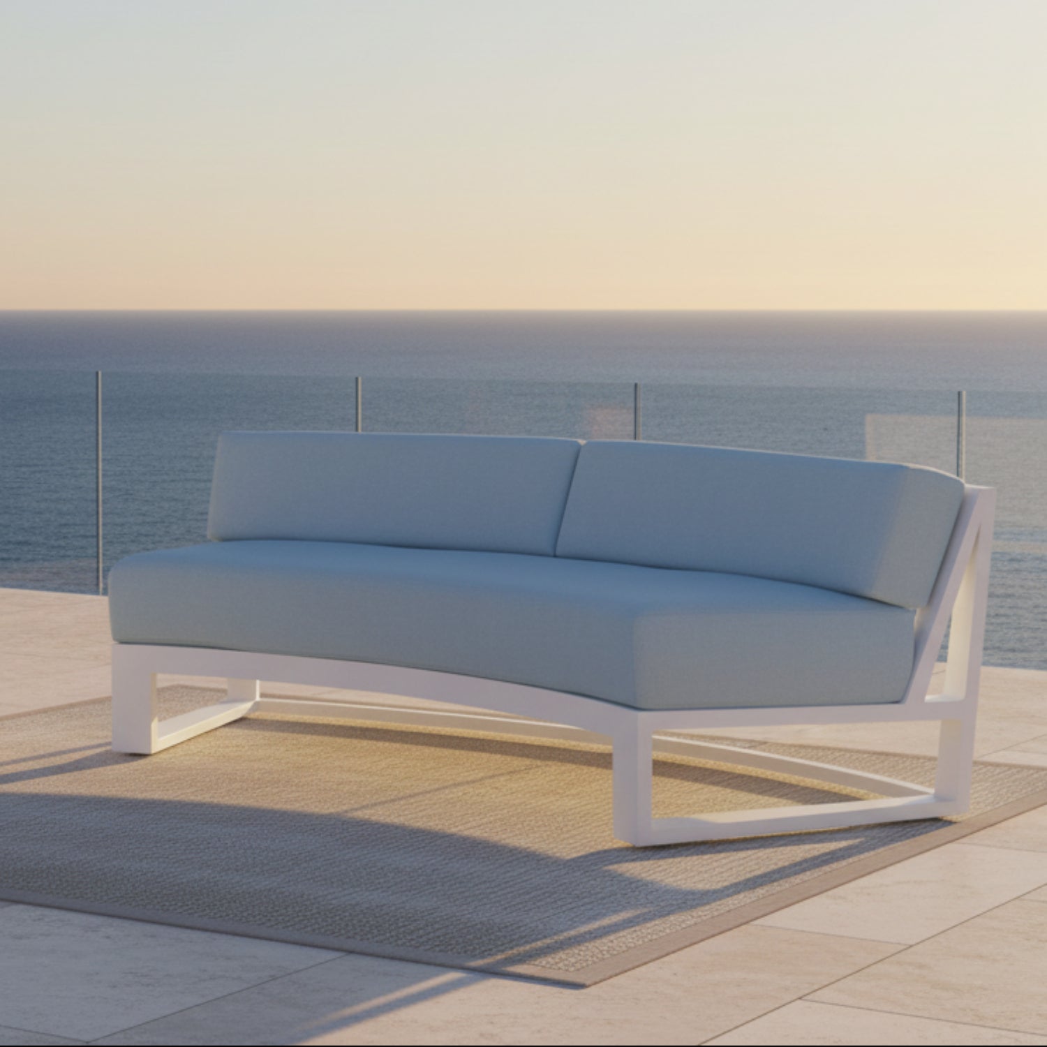 Sunset West Newport Curved Canvas Skyline Curved Outdoor Sofa