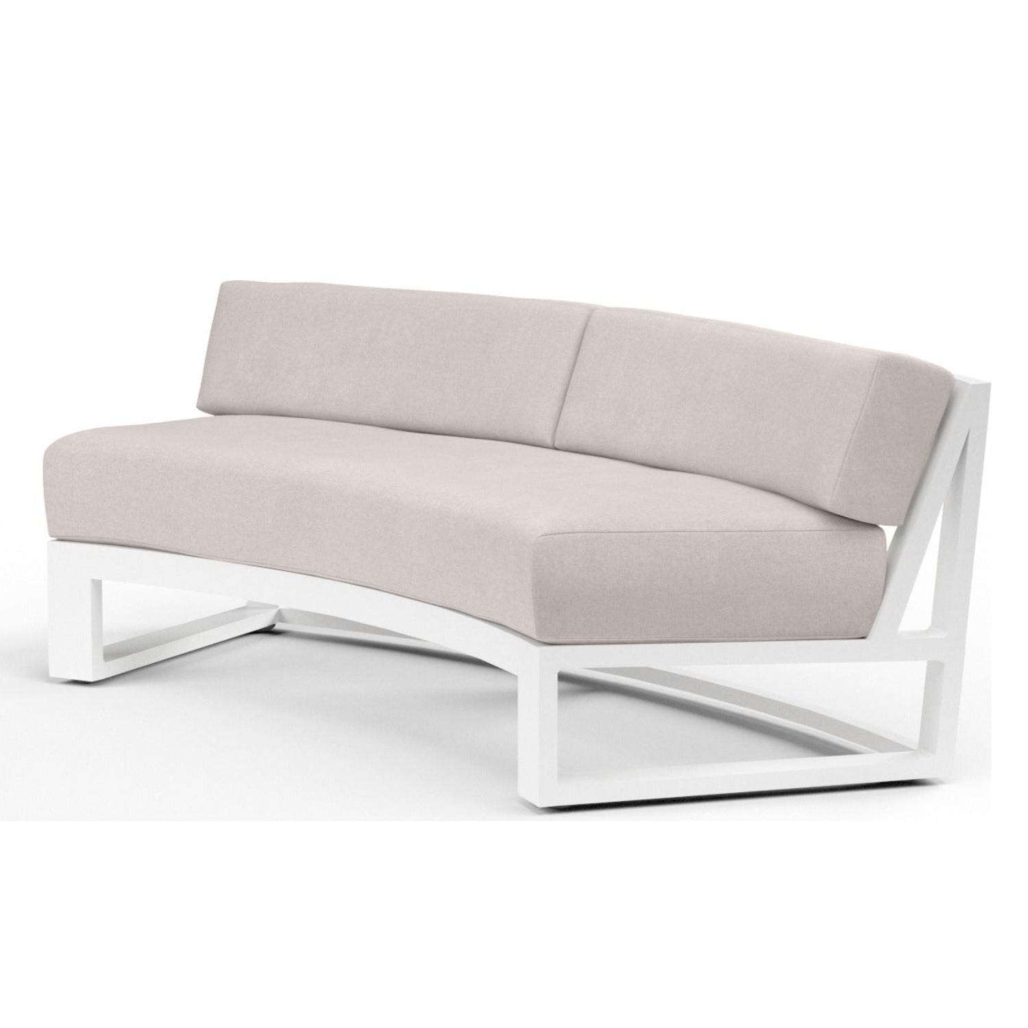 Sunset West Newport Curved Canvas Natural Curved Outdoor Sofa