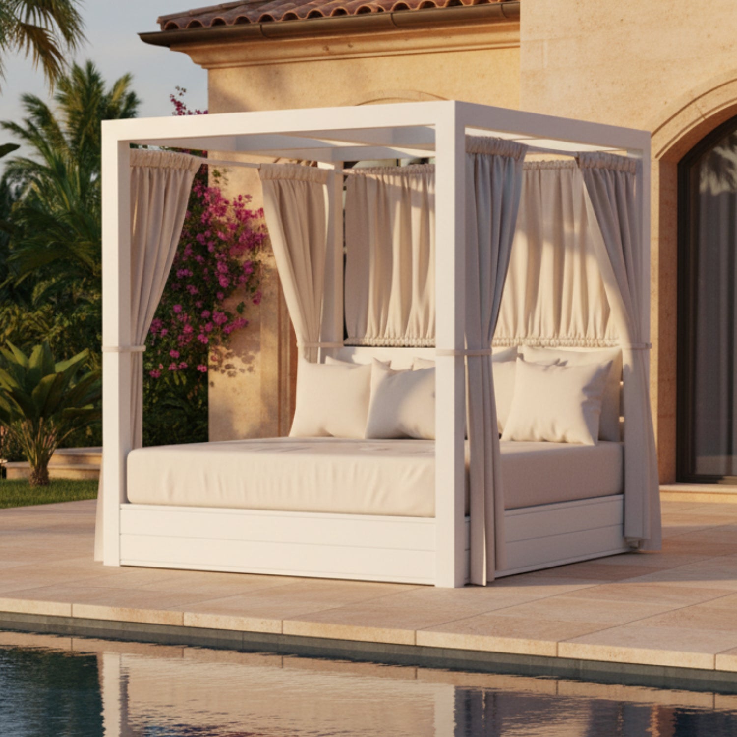 Sunset West Newport Canvas Natural Resort King Outdoor Daybed