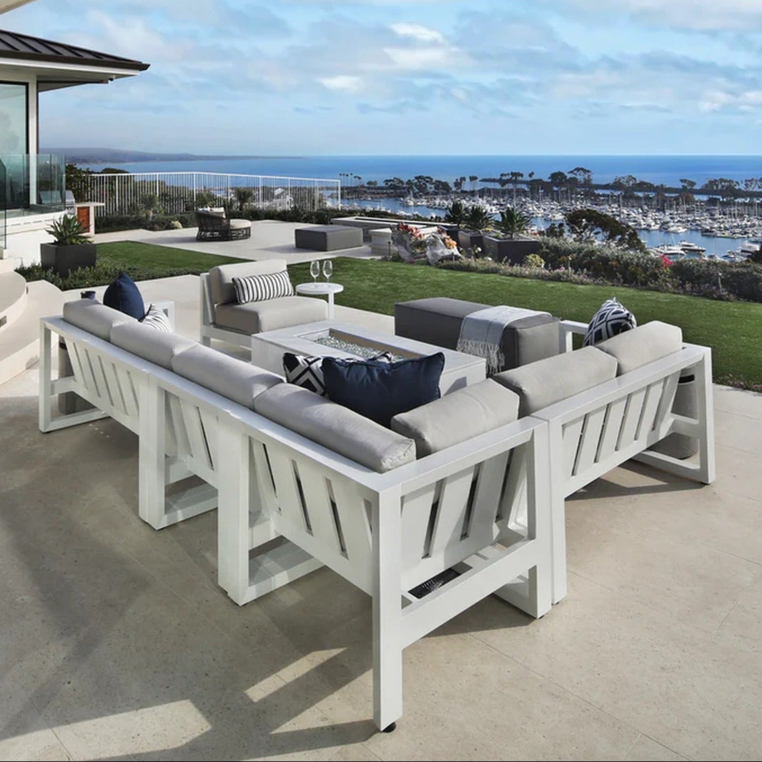 Sunset West Newport Cast Silver Outdoor Sectional